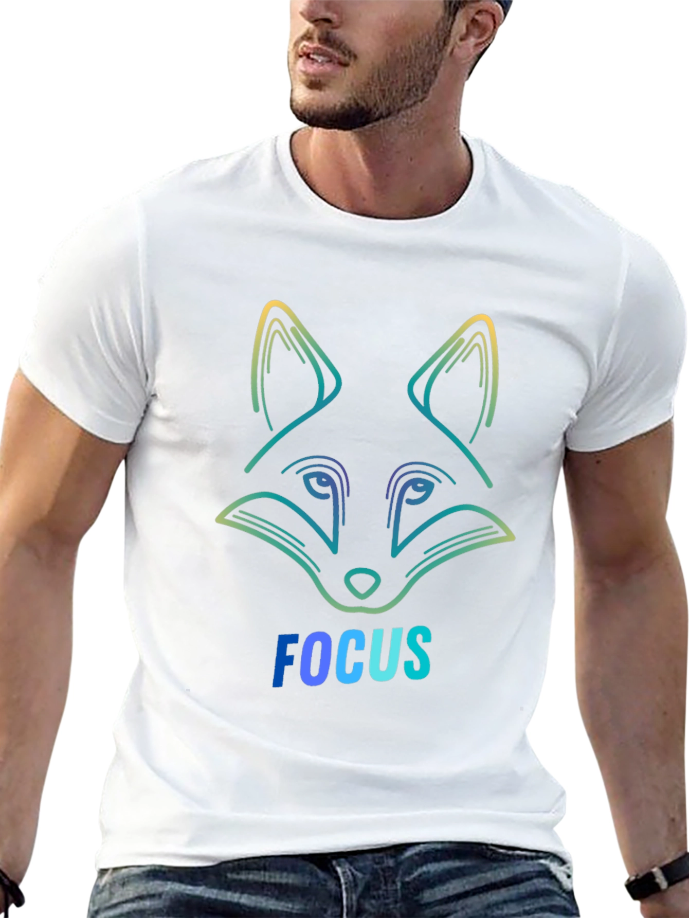Focus Fox Graphic Tee - Stylish Mens T-Shirt