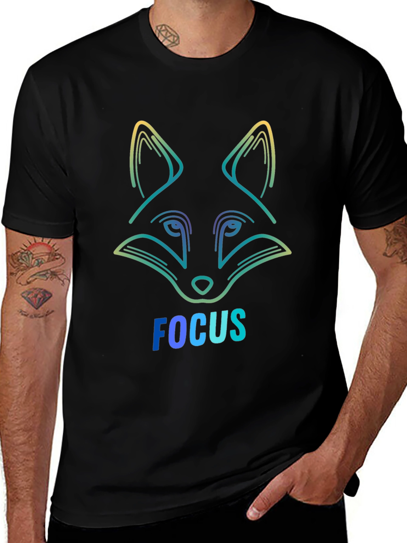 Focus Fox Graphic Tee - Stylish Mens T-Shirt