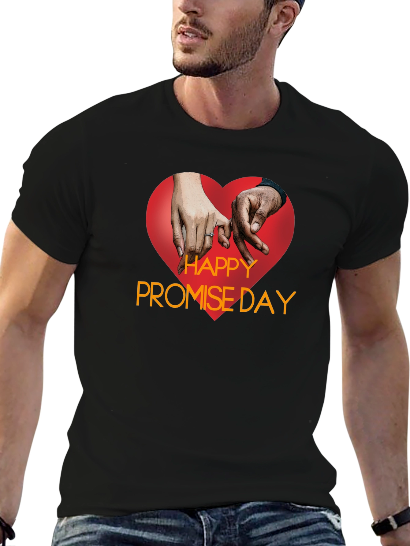 Happy Promise Day Black T-Shirt