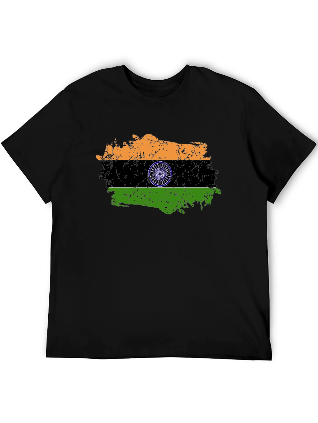 India Flag Graphic Black T-Shirt
