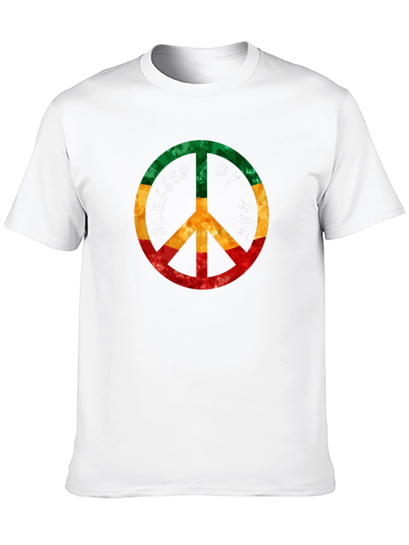 Blessed by Jah Rasta Peace Sign T-Shirt
