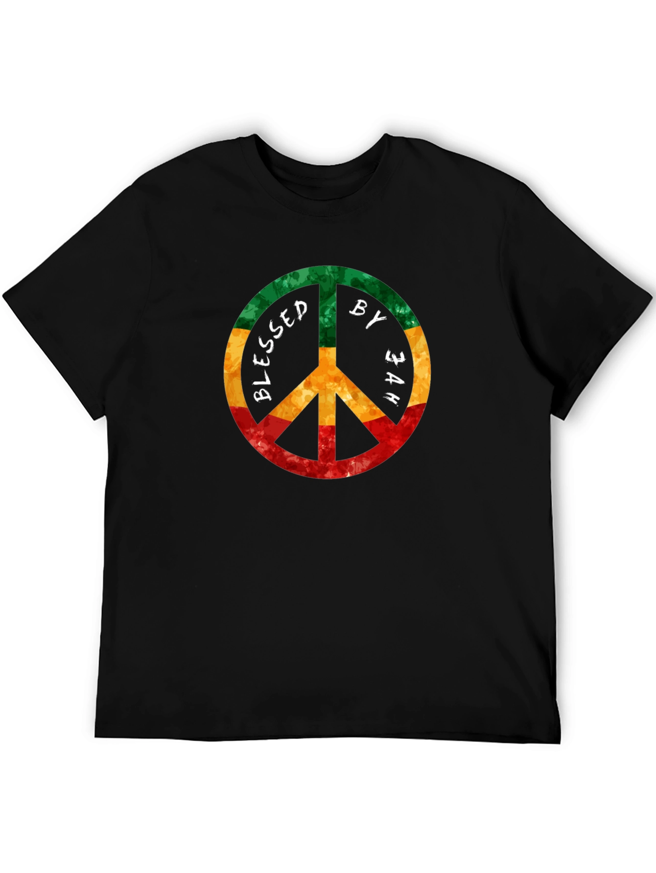Blessed by Jah Rasta Peace Sign T-Shirt