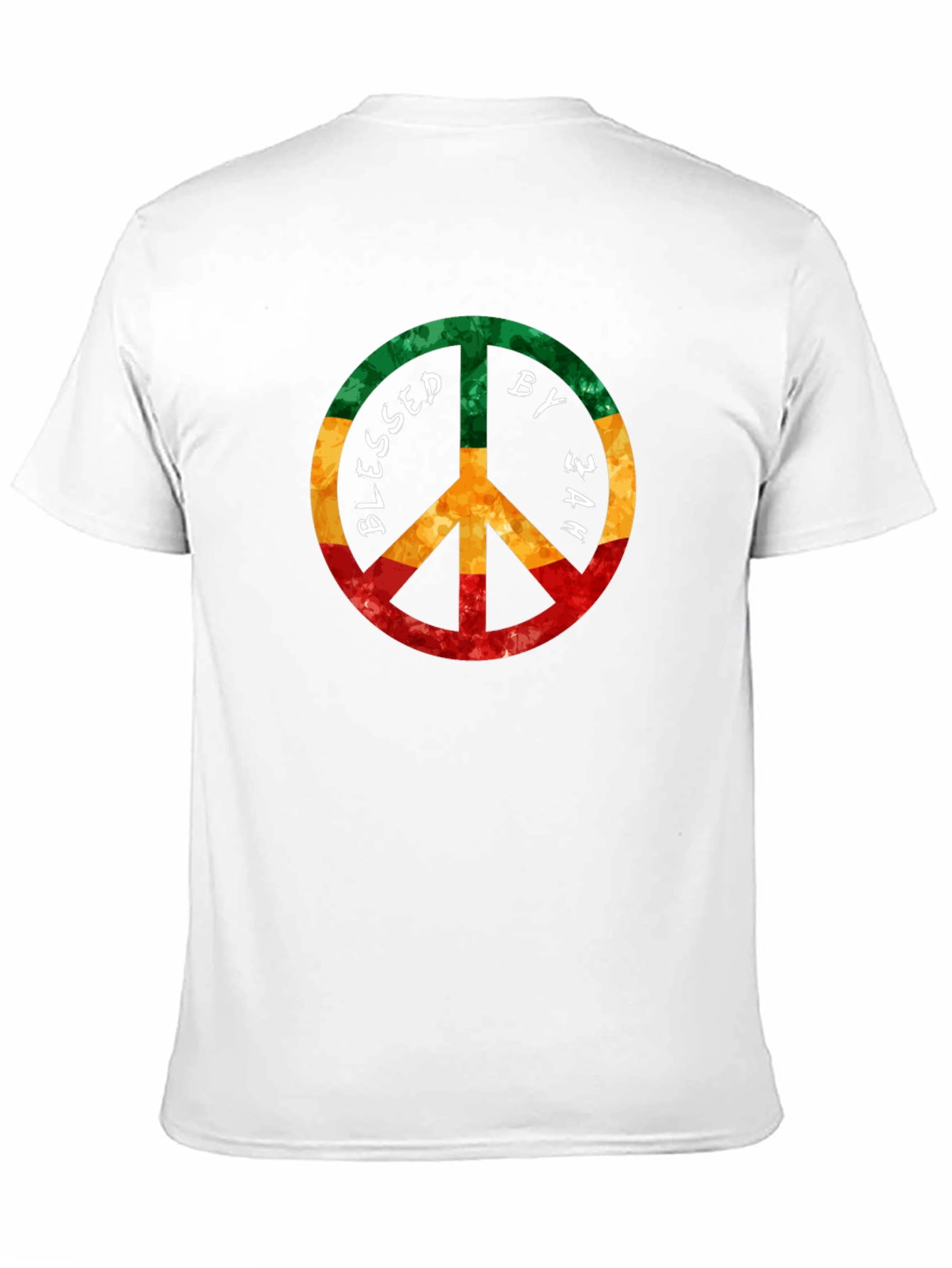 Blessed by Jah Rasta Peace Sign T-Shirt