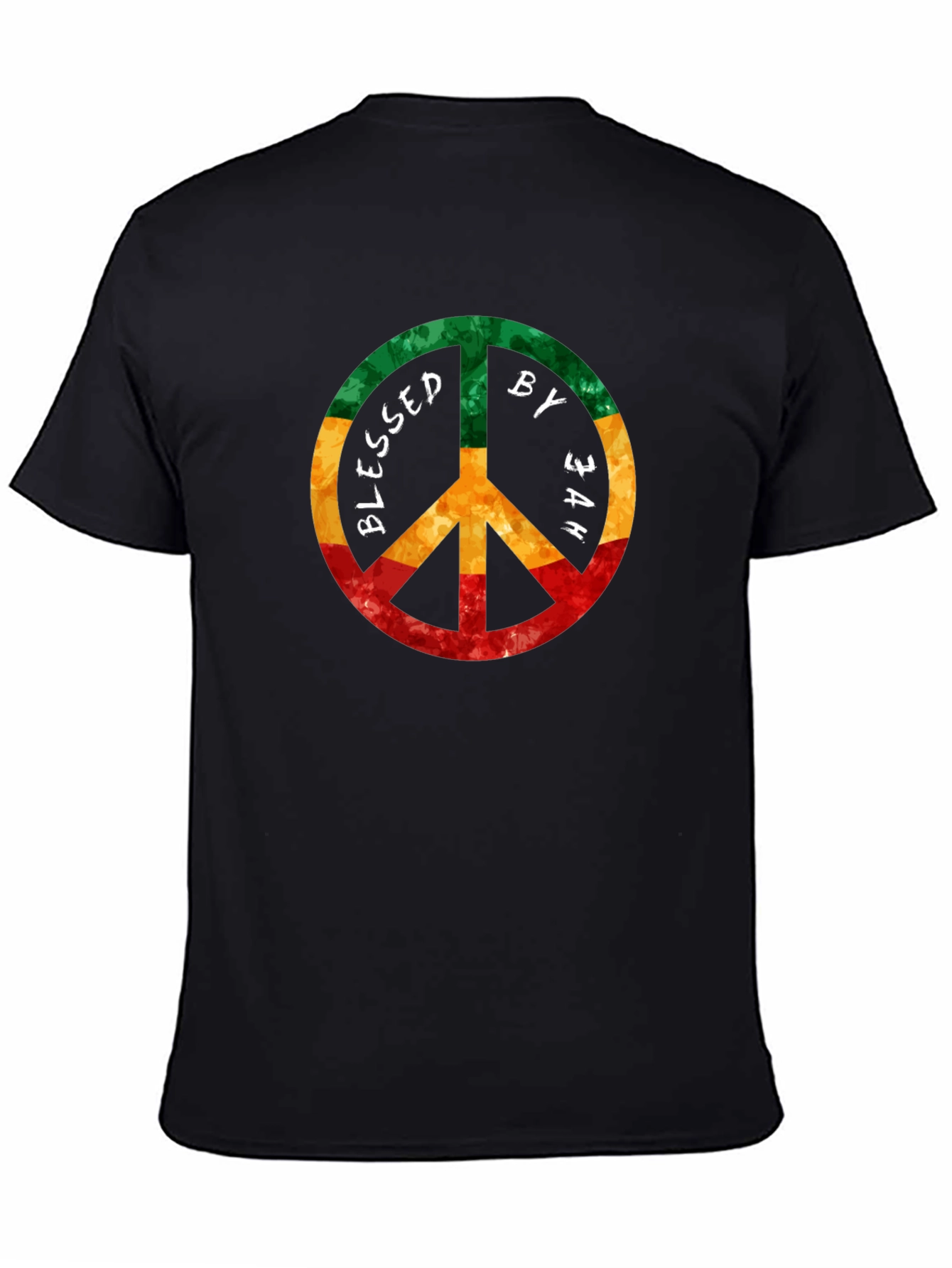 Blessed by Jah Rasta Peace Sign T-Shirt