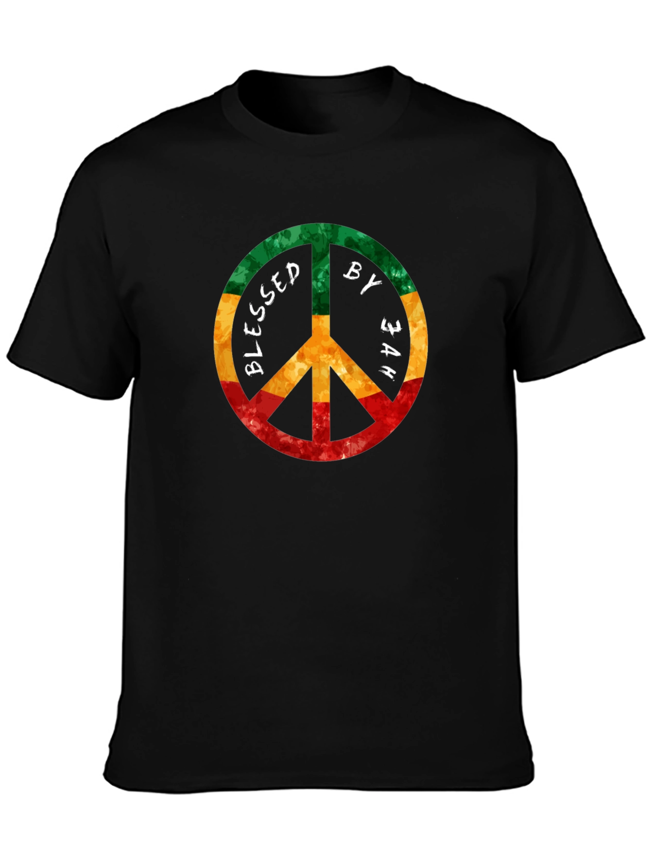 Blessed by Jah Rasta Peace Sign T-Shirt