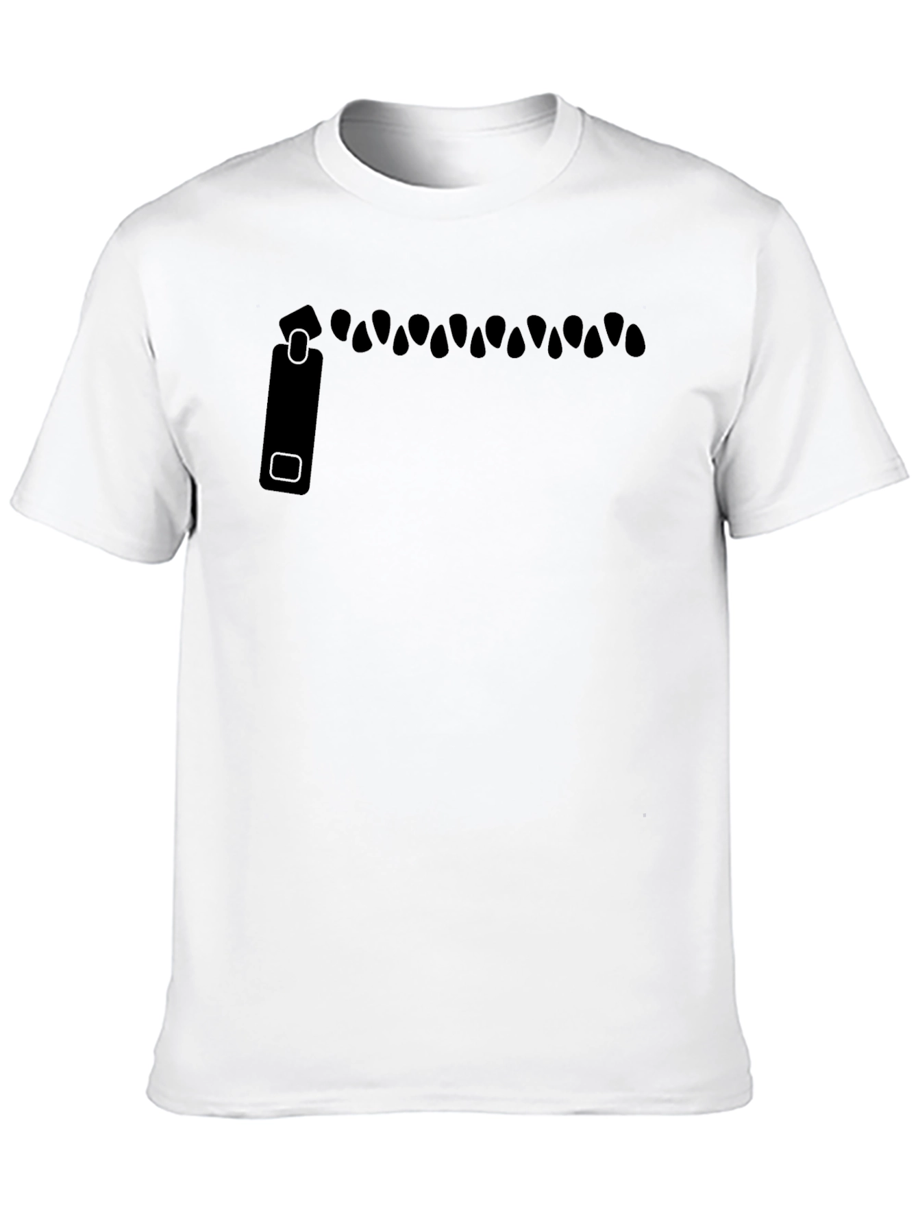 Zipper Graphic Black Tee - Unique Design