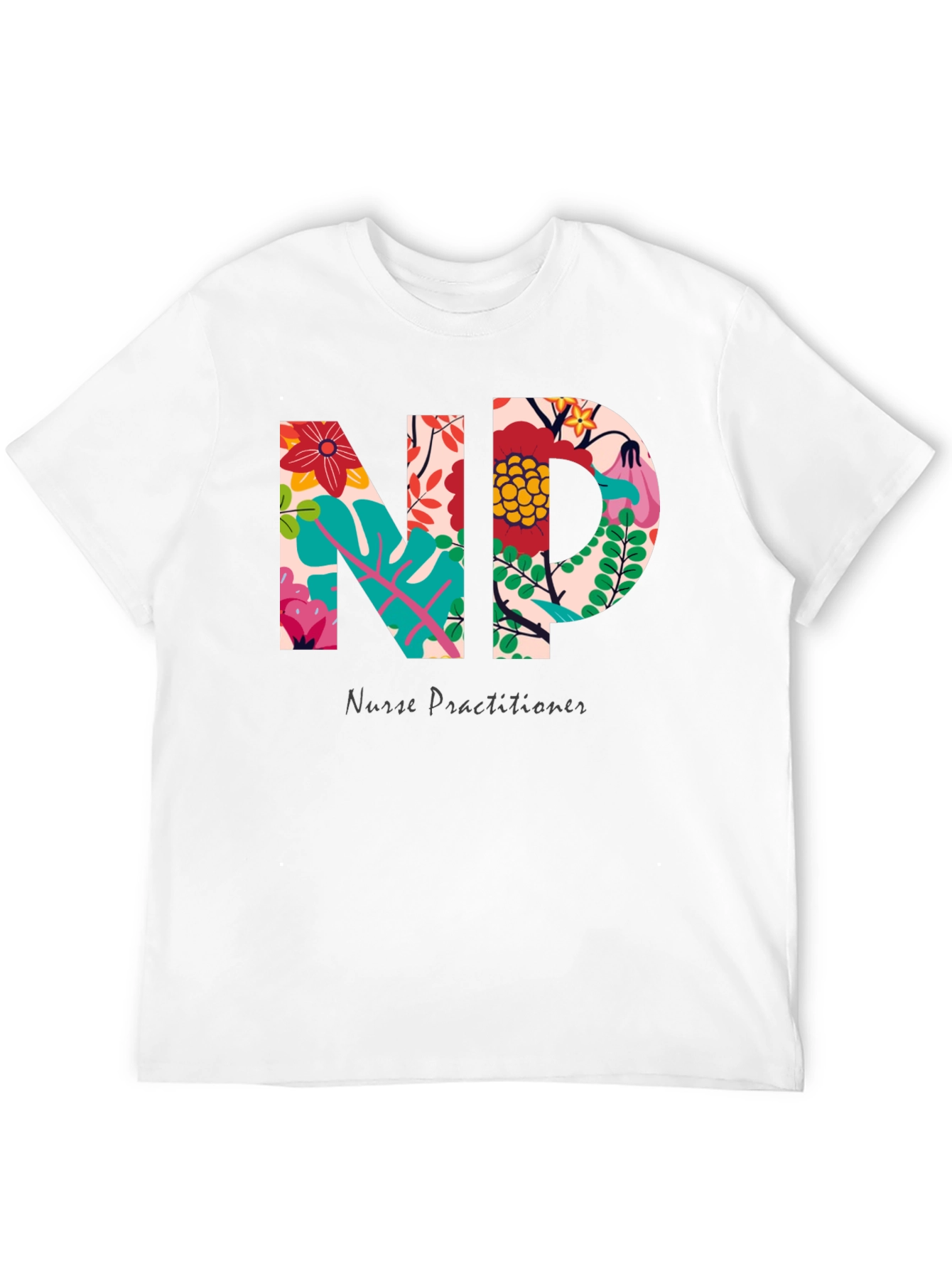 Floral Nurse Practitioner T-Shirt - Stylish Medical Apparel