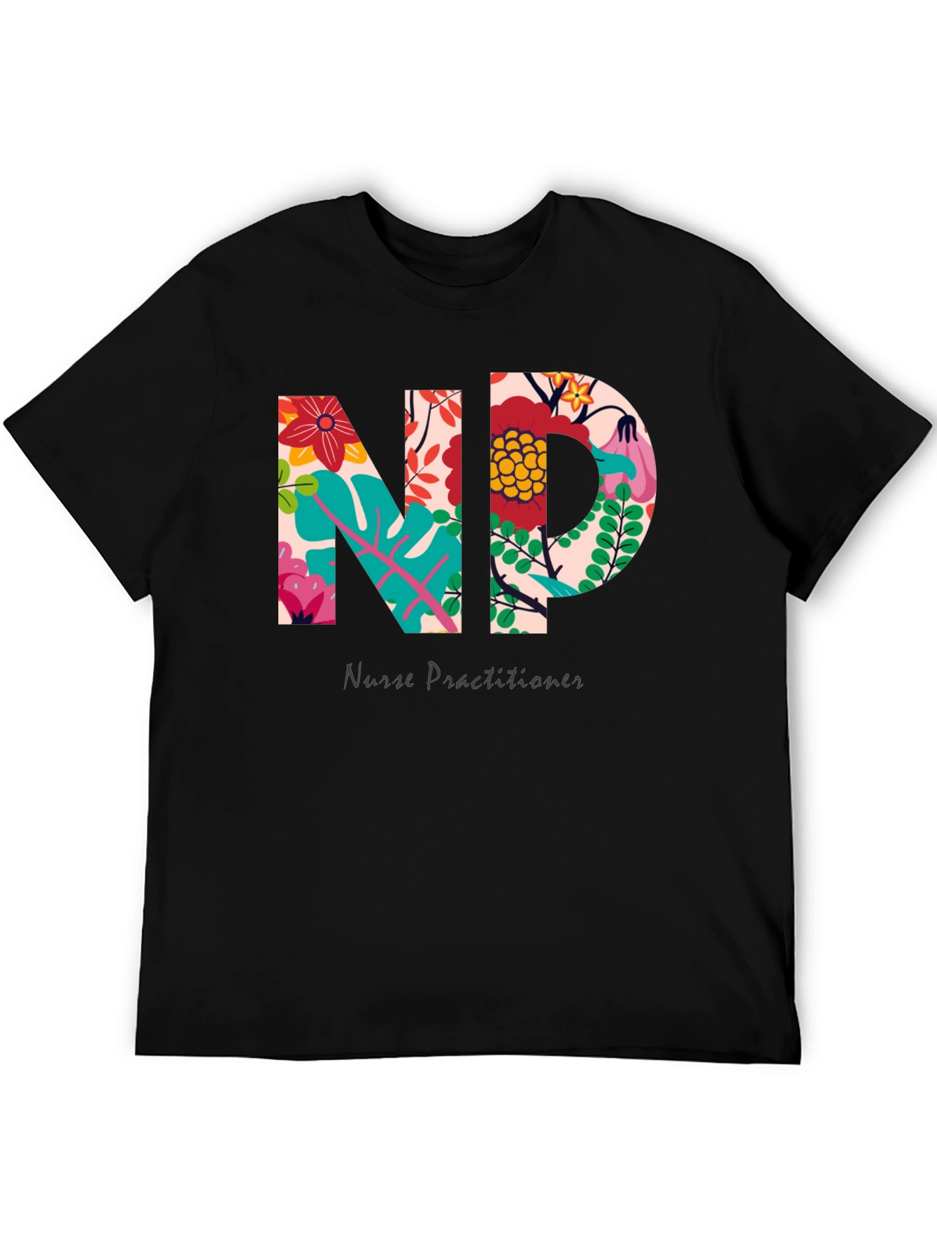 Floral Nurse Practitioner T-Shirt - Stylish Medical Apparel