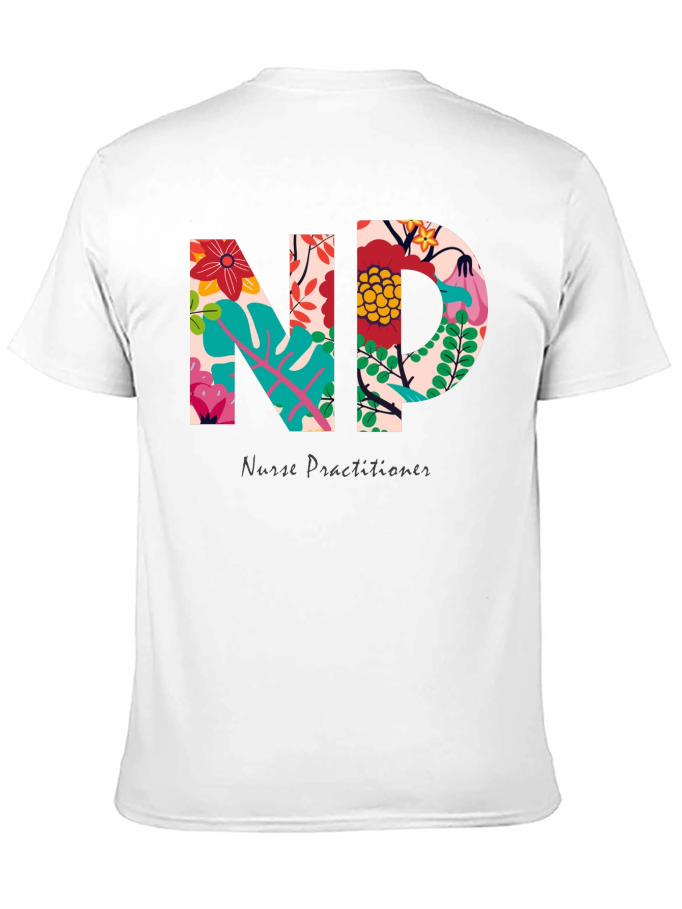 Floral Nurse Practitioner T-Shirt - Stylish Medical Apparel