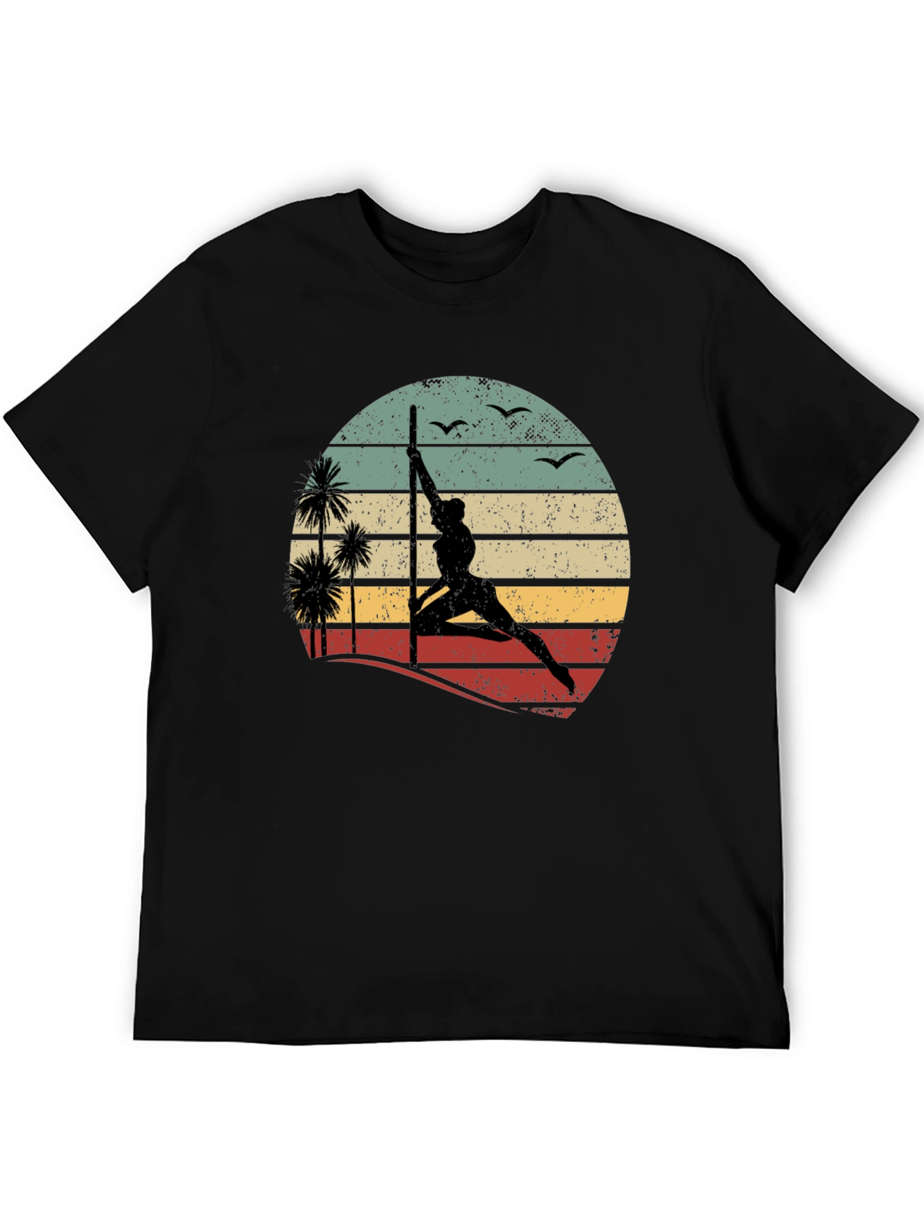 Pole Dancing Sunset T-Shirt Retro Style Tee