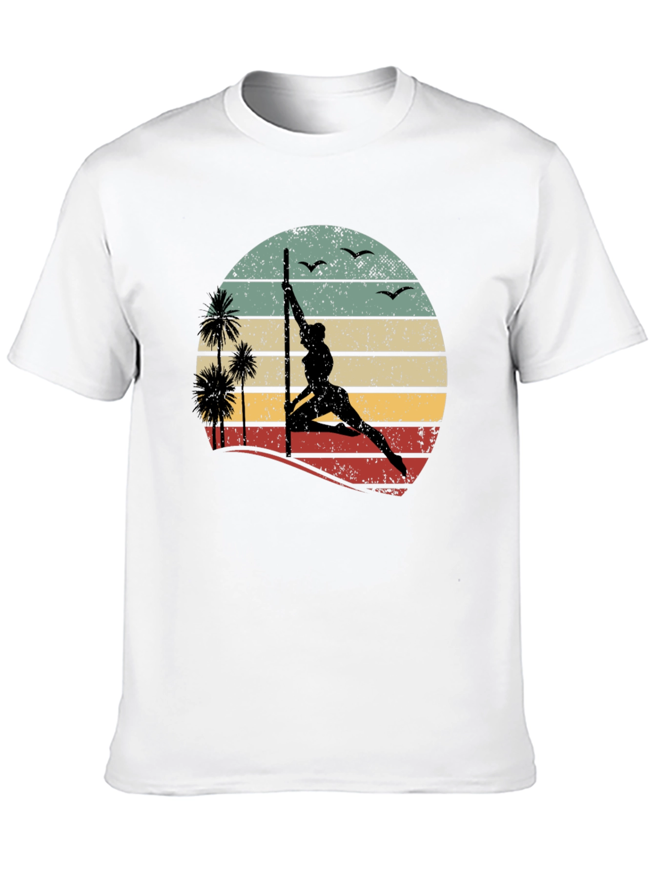 Pole Dancing Sunset T-Shirt Retro Style Tee