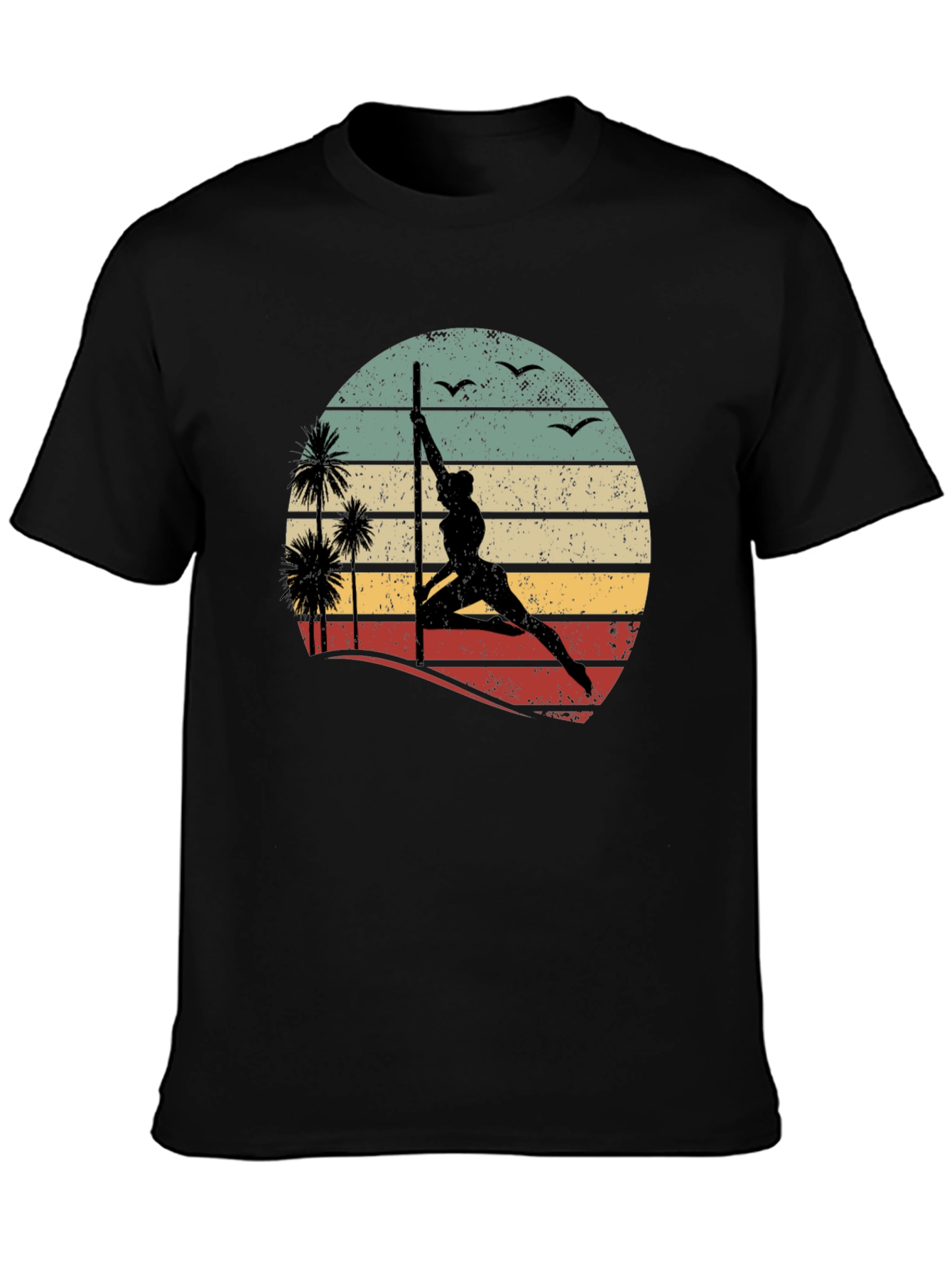 Pole Dancing Sunset T-Shirt Retro Style Tee