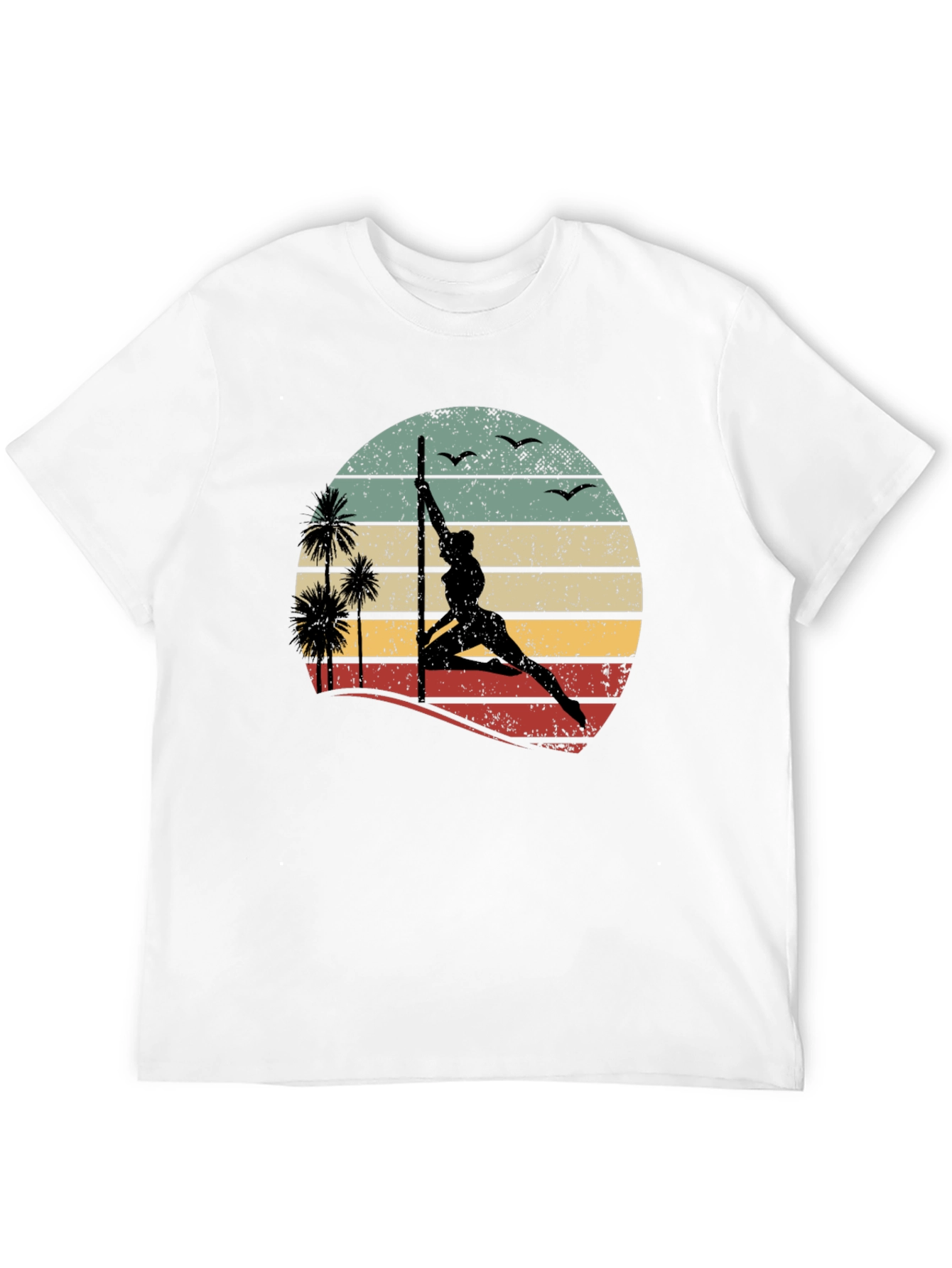 Pole Dancing Sunset T-Shirt Retro Style Tee