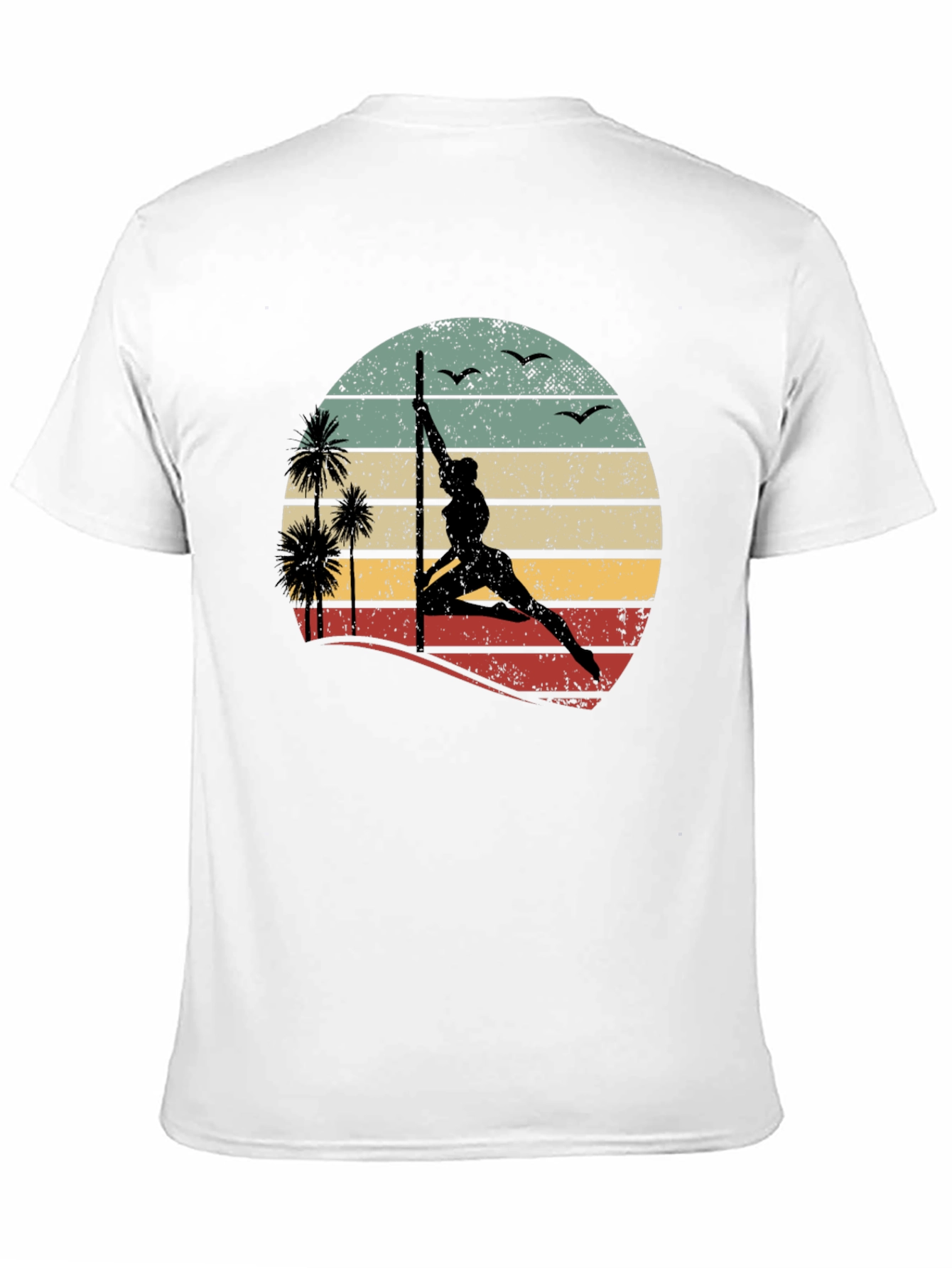 Pole Dancing Sunset T-Shirt Retro Style Tee