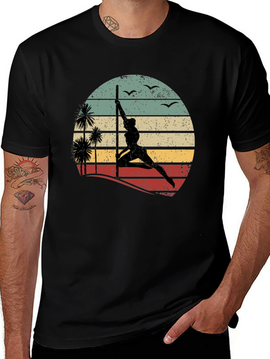 Pole Dancing Sunset T-Shirt Retro Style Tee