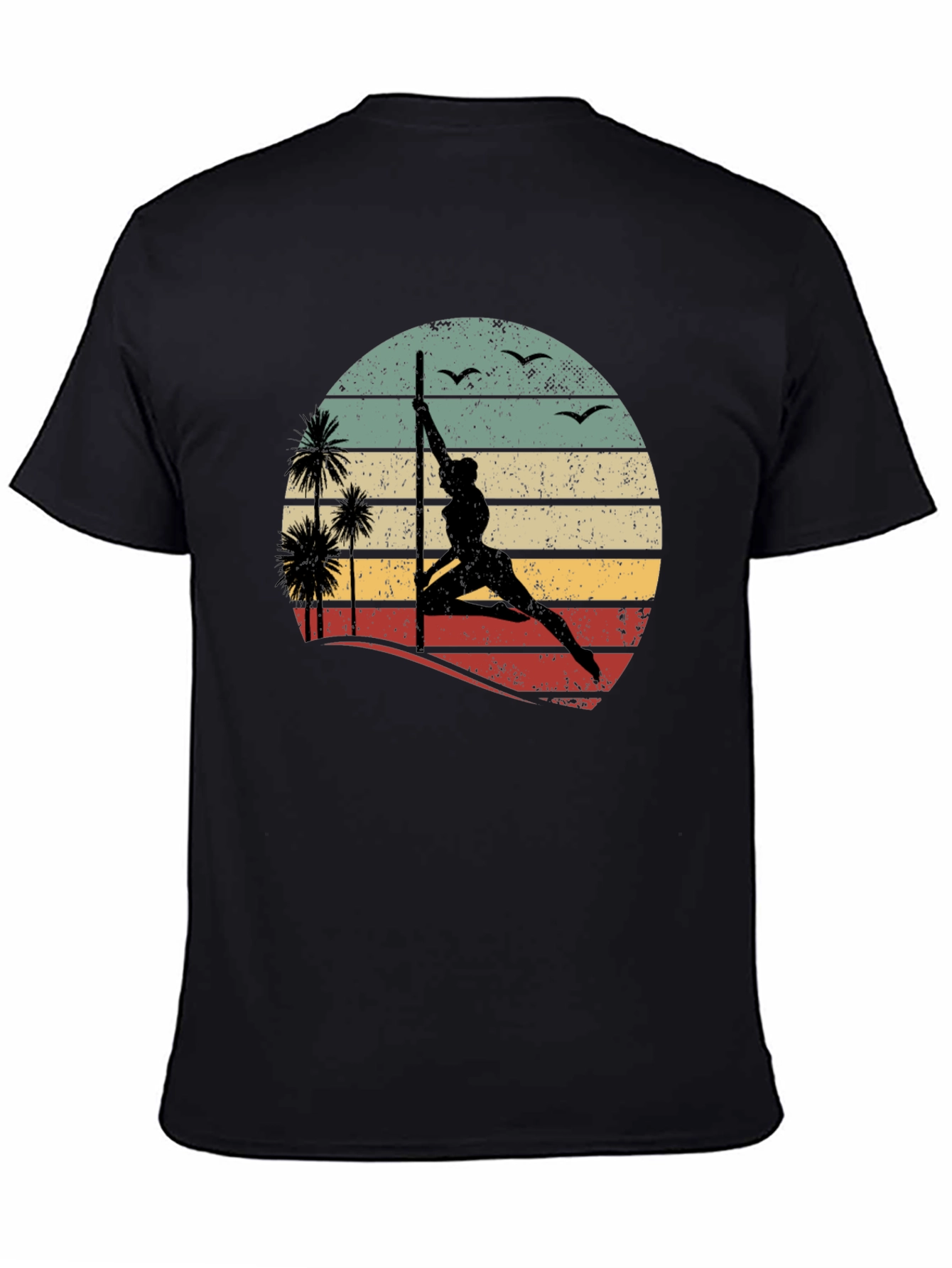 Pole Dancing Sunset T-Shirt Retro Style Tee