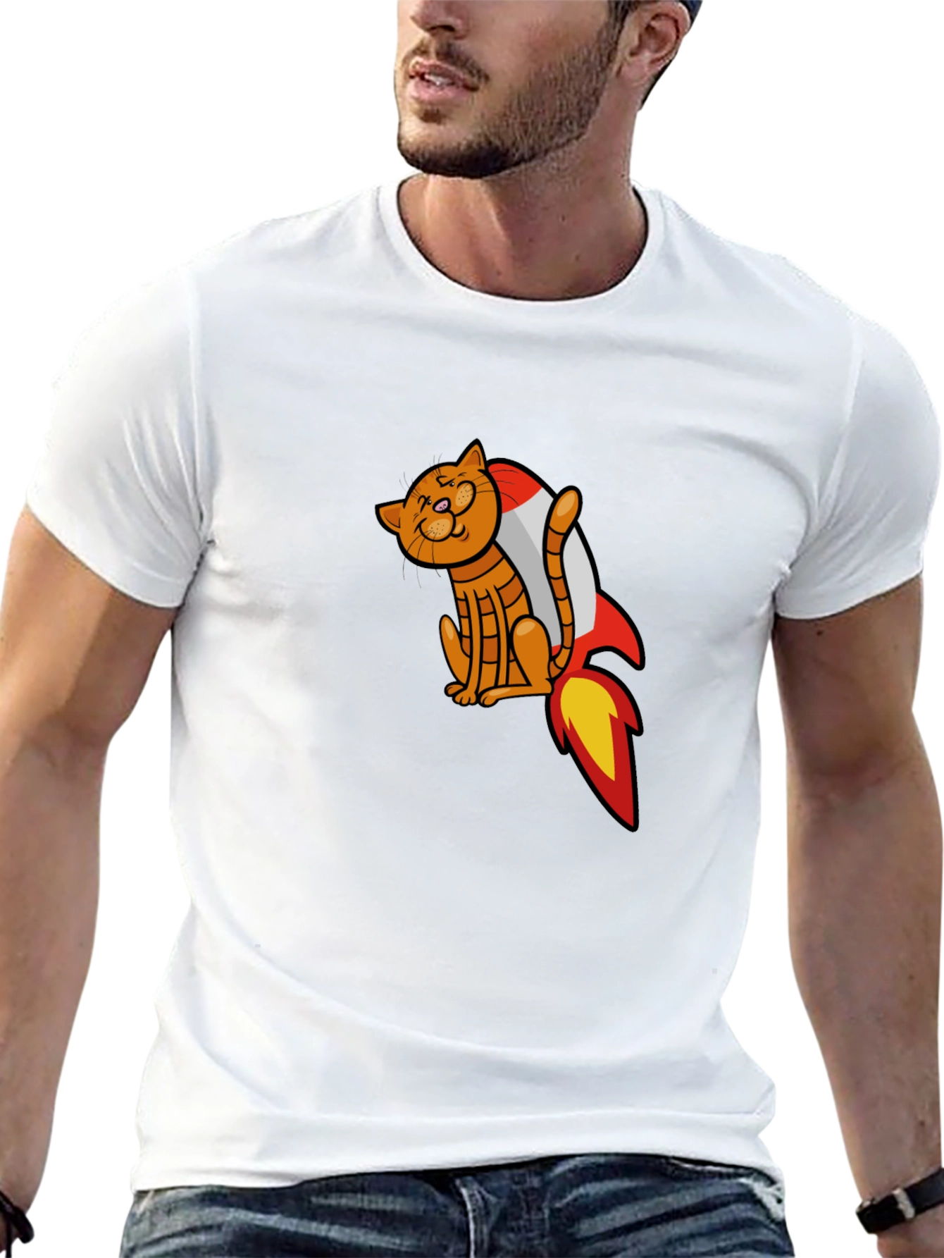 Cat Rocket T-Shirt - Space Adventure Tee