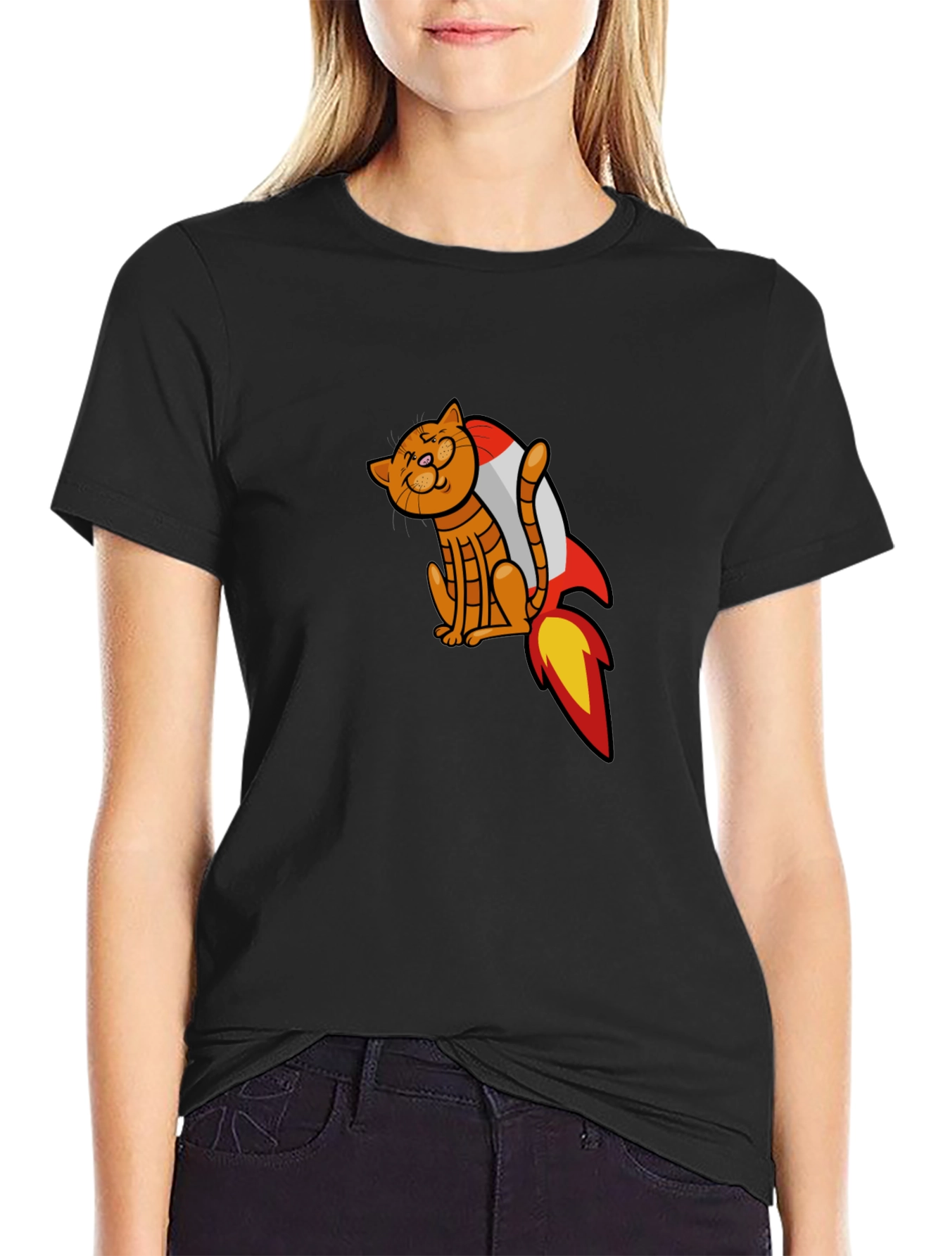 Cat Rocket T-Shirt - Space Adventure Tee