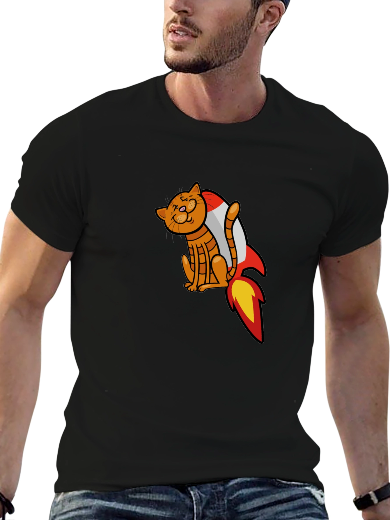 Cat Rocket T-Shirt - Space Adventure Tee
