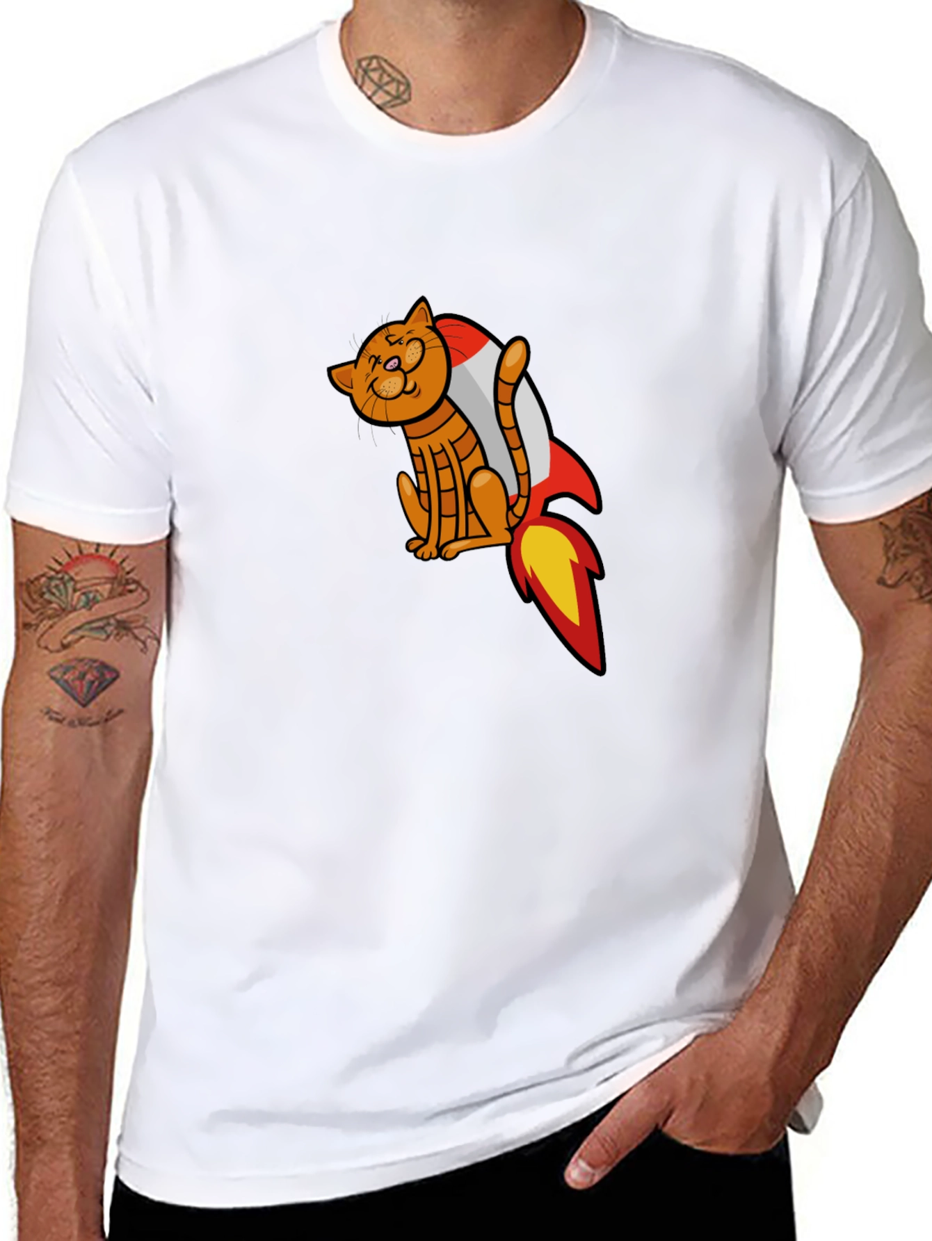 Cat Rocket T-Shirt - Space Adventure Tee