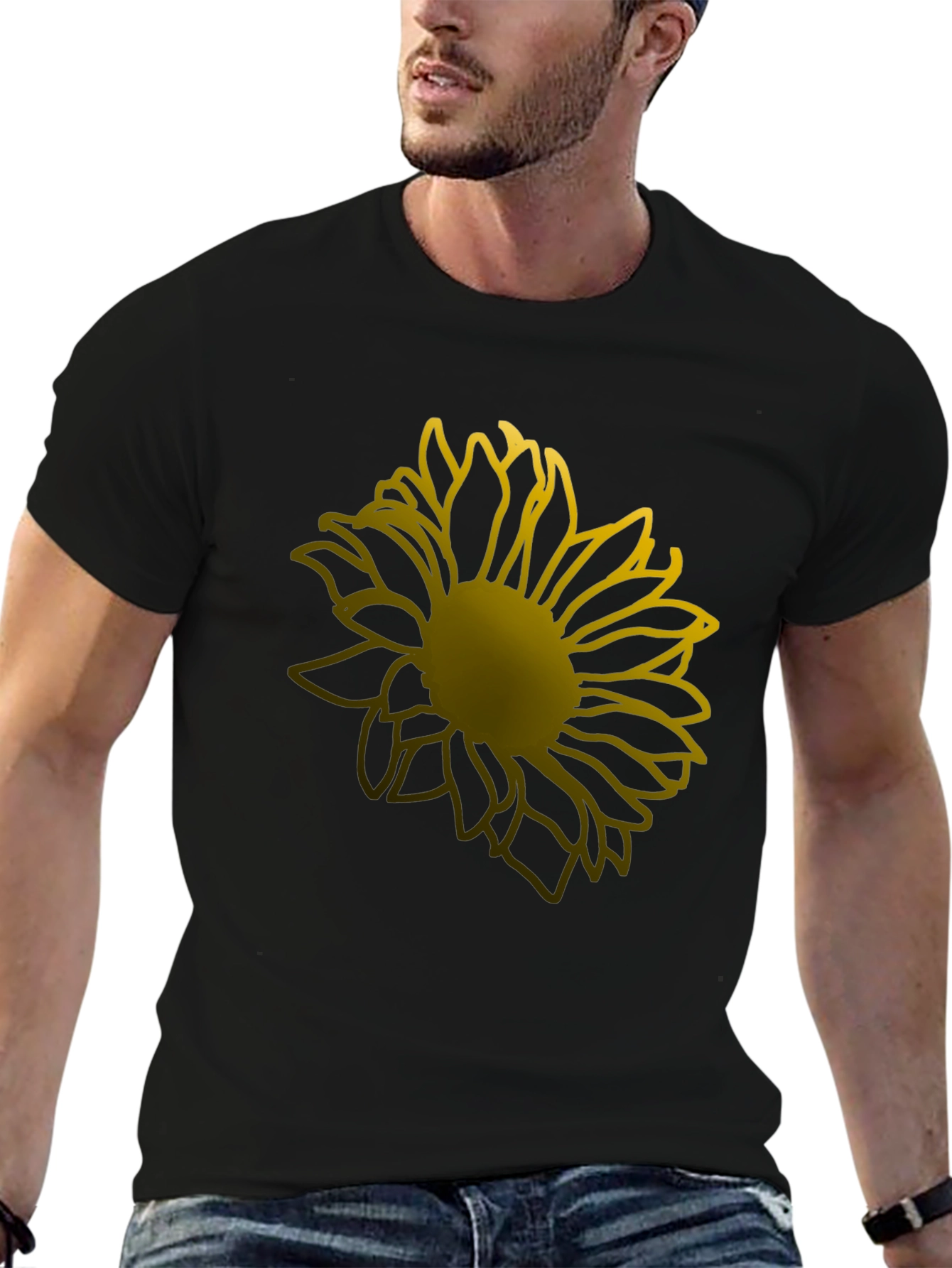 Sunflower Graphic Tee - Stylish Black T-Shirt