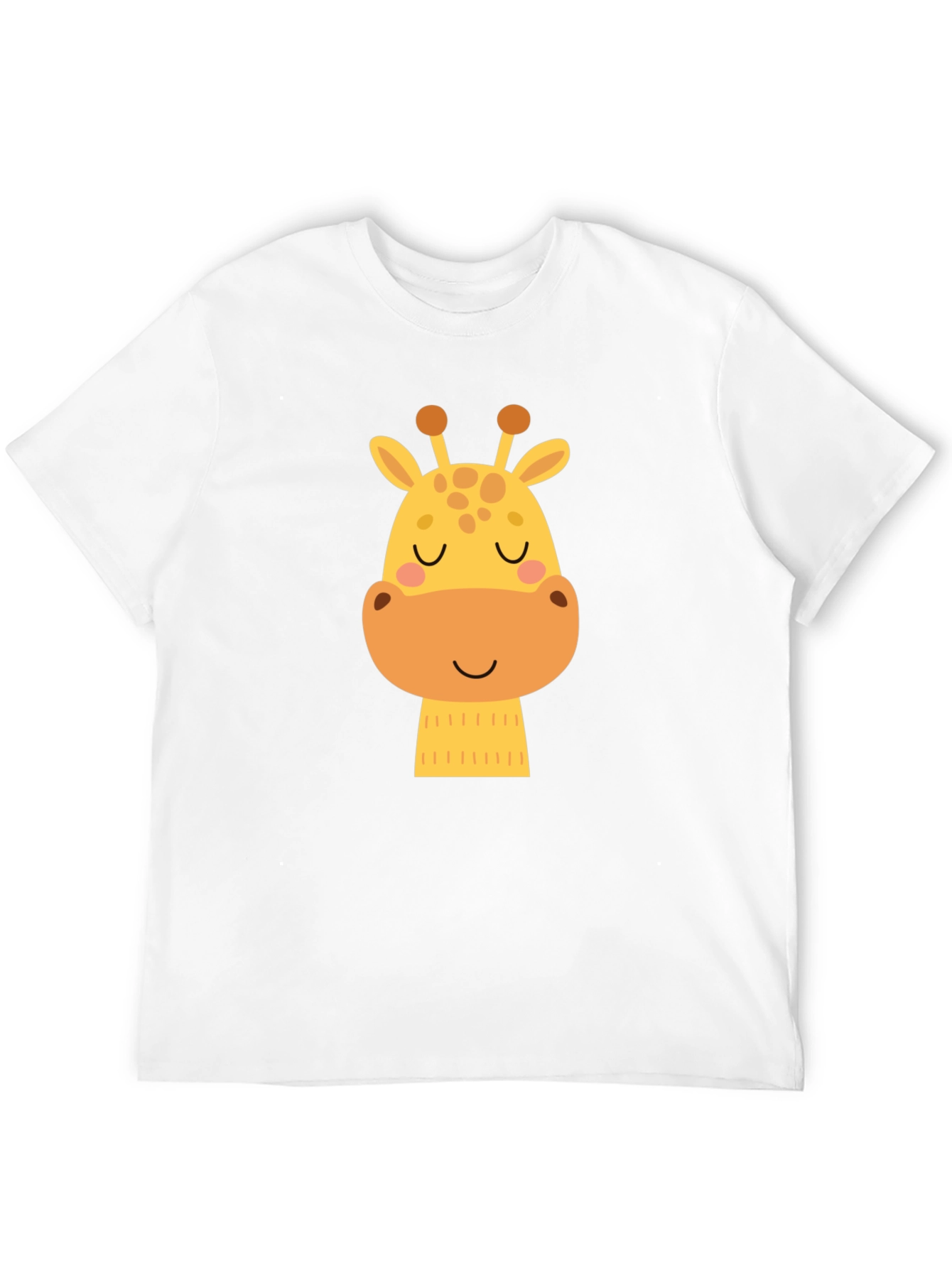 Cute Giraffe Graphic Black T-Shirt