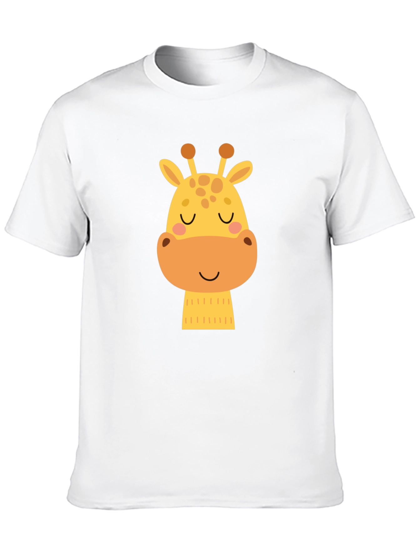 Cute Giraffe Graphic Black T-Shirt