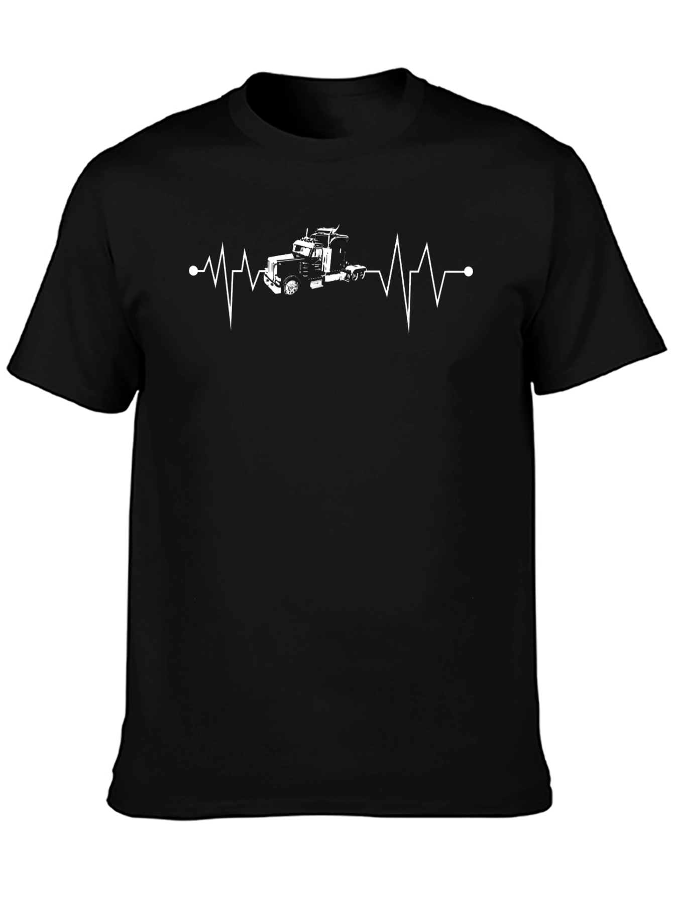 Truck Heartbeat Graphic Tee - Black