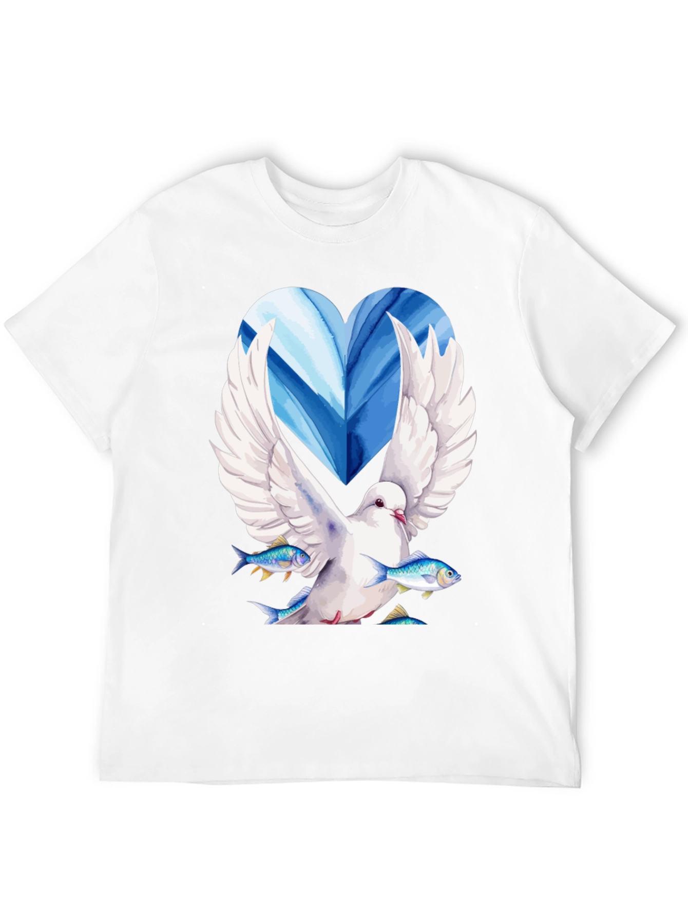 Dove with Fish Graphic Tee - Peace & Nature
