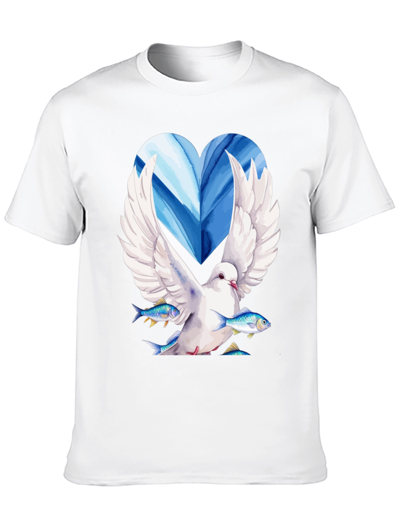 Dove with Fish Graphic Tee - Peace & Nature