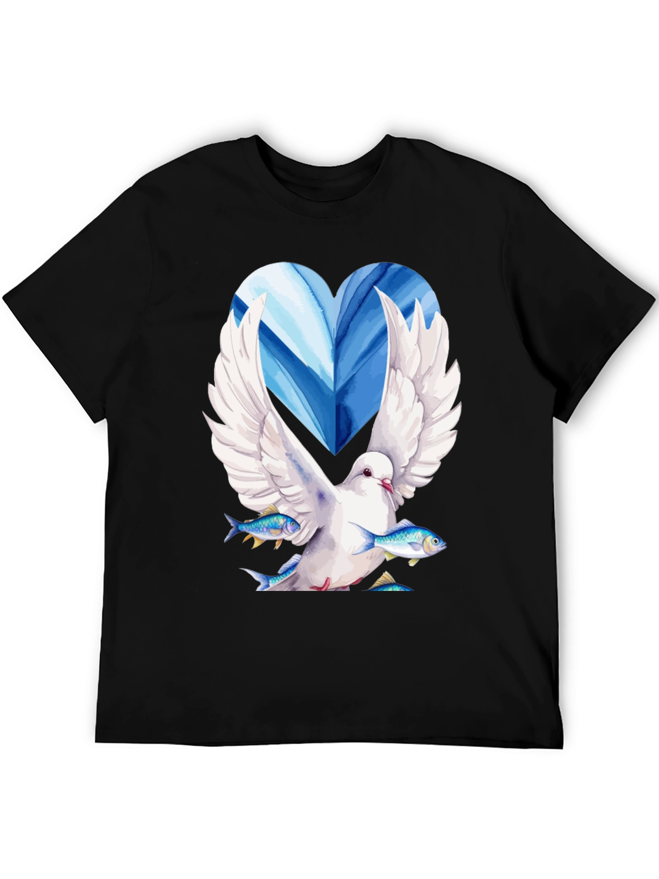 Dove with Fish Graphic Tee - Peace & Nature