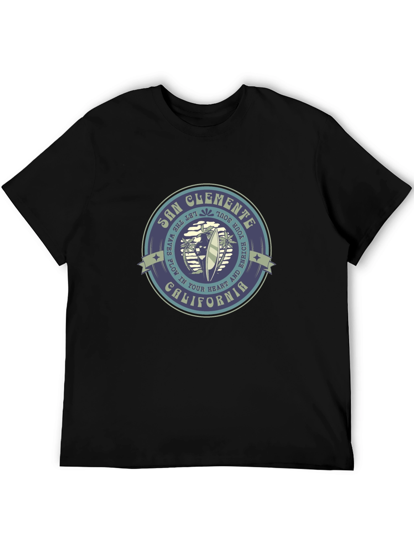 San Clemente California Graphic Tee - Black