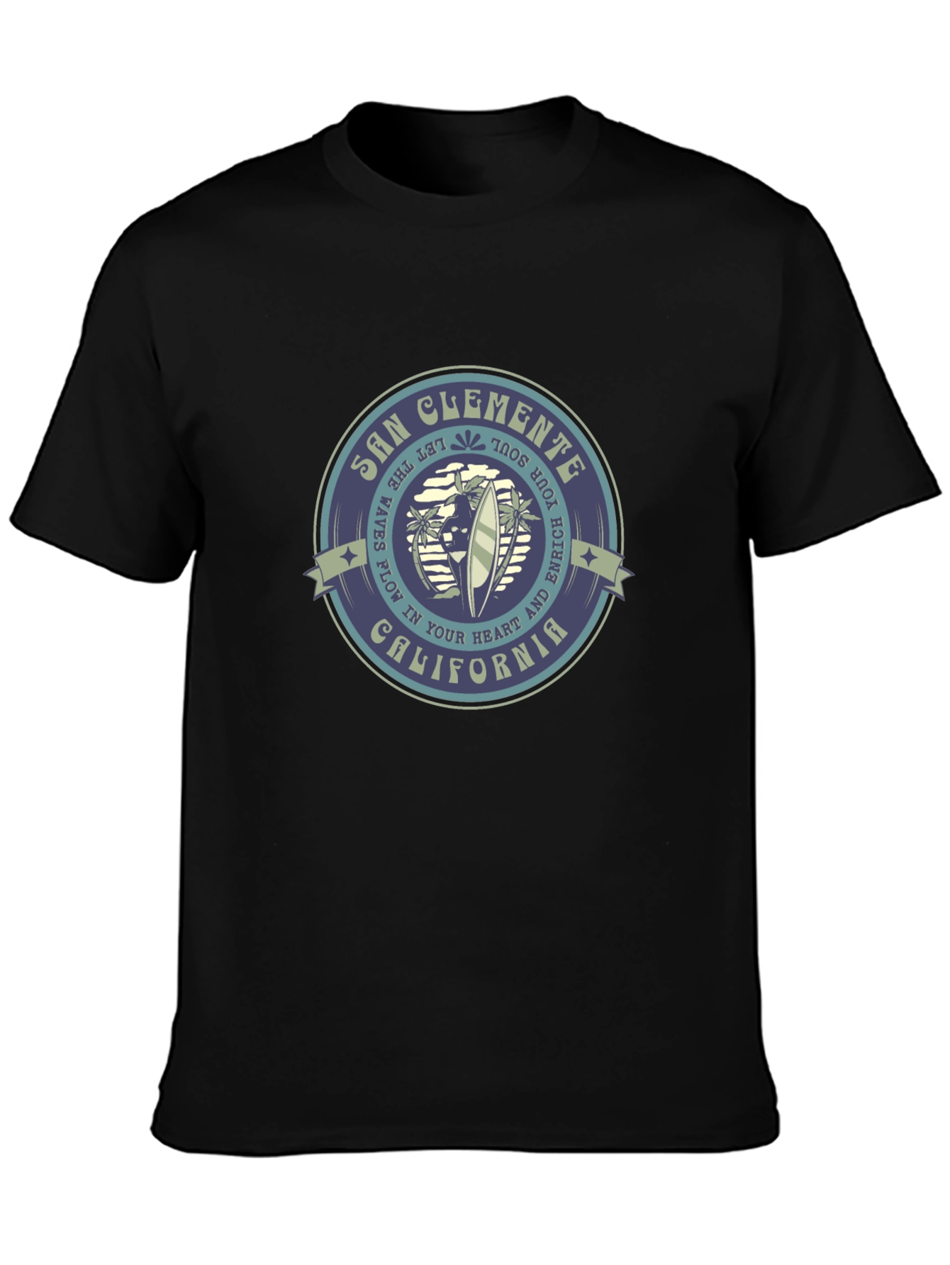 San Clemente California Graphic Tee - Black