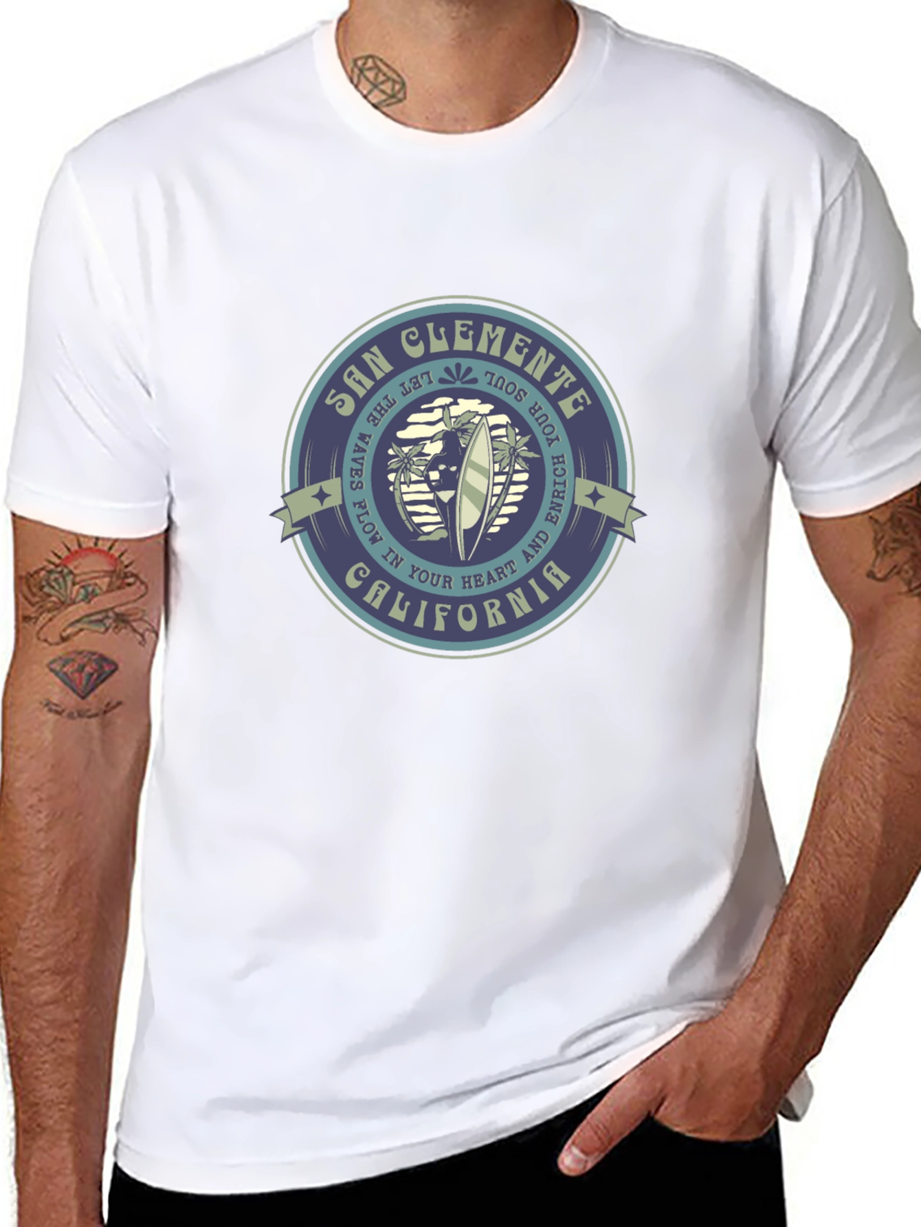 San Clemente California Graphic Tee - Black