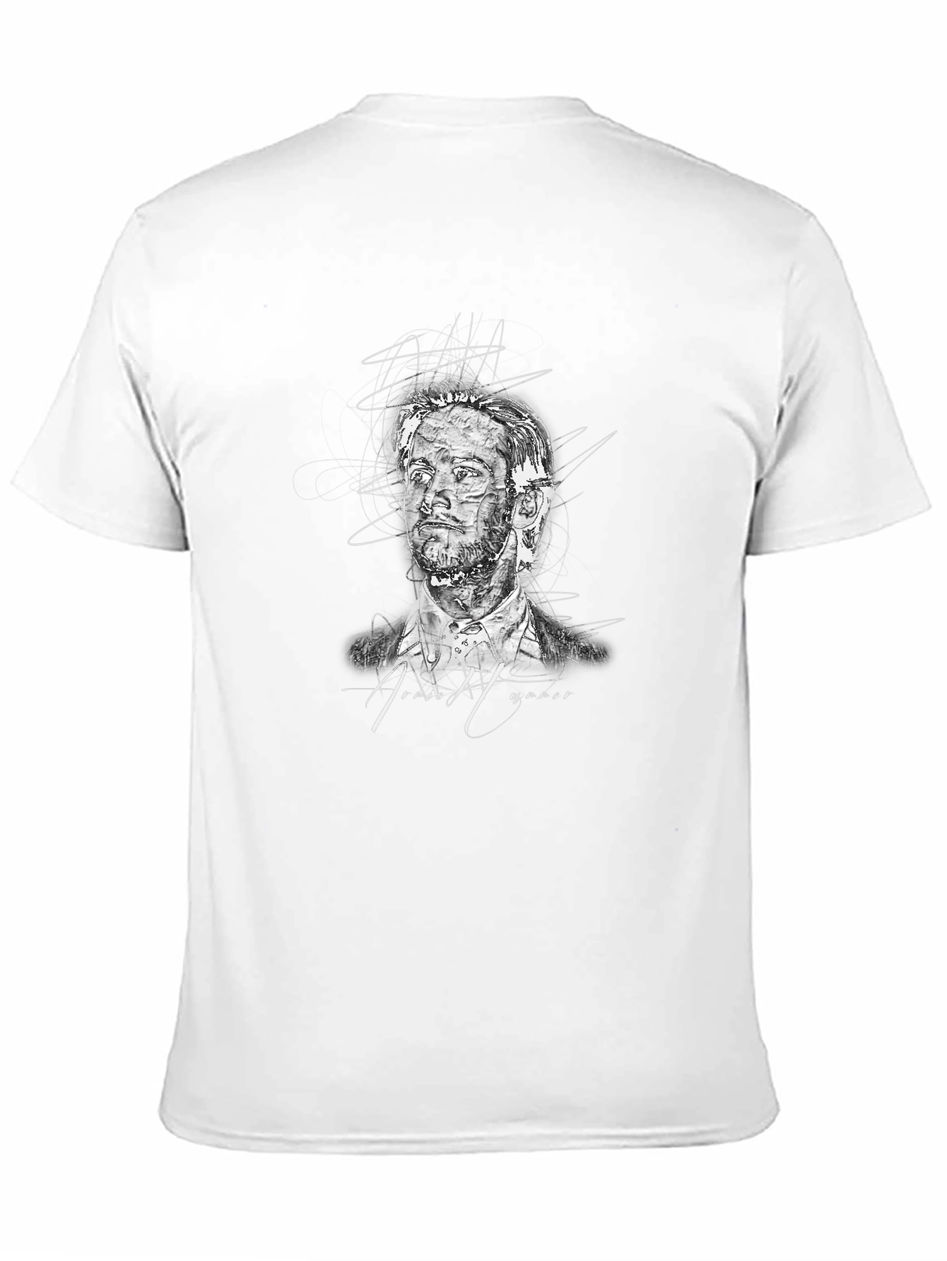 Abstract Portrait Graphic Tee - Black