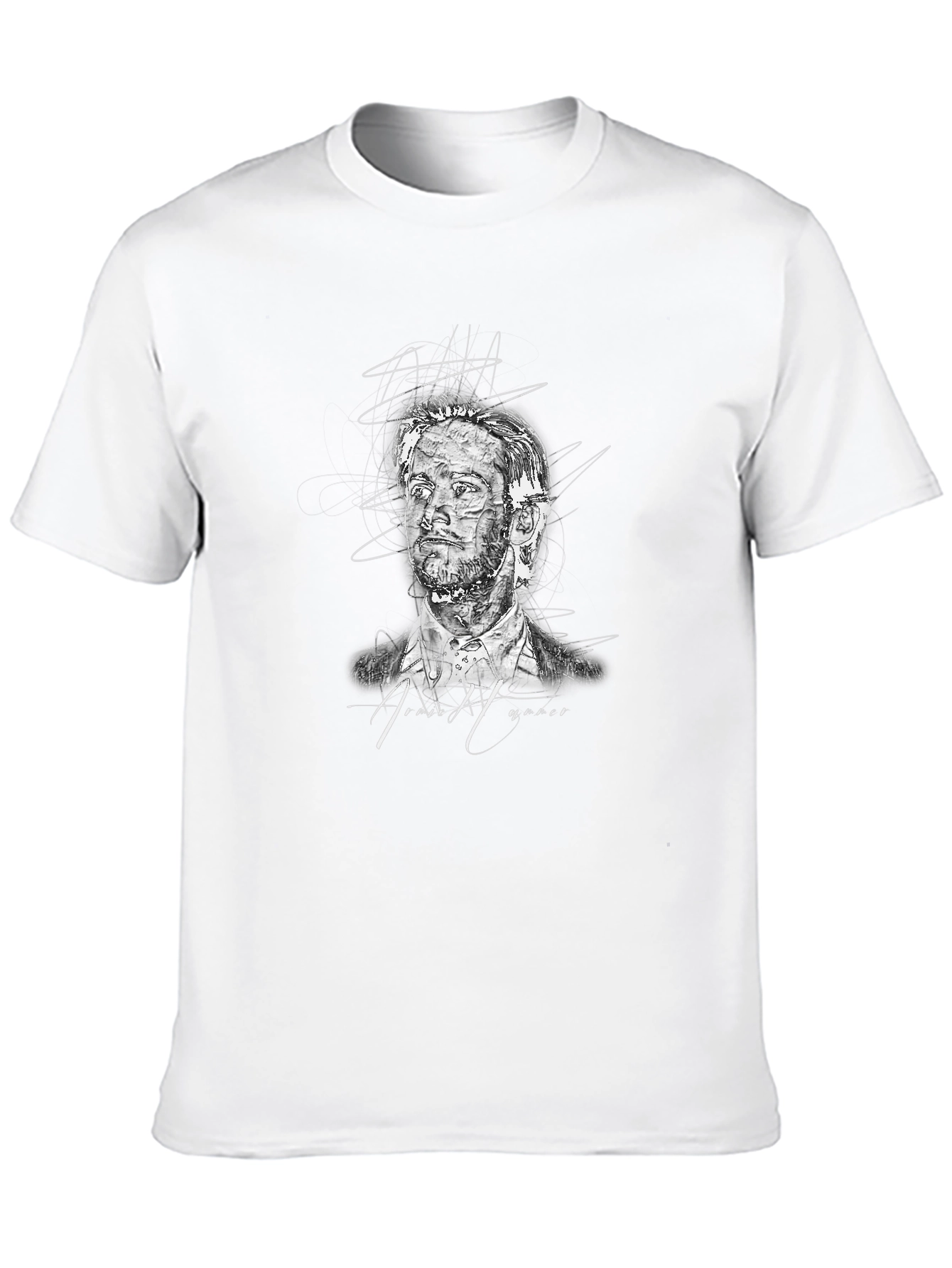 Abstract Portrait Graphic Tee - Black