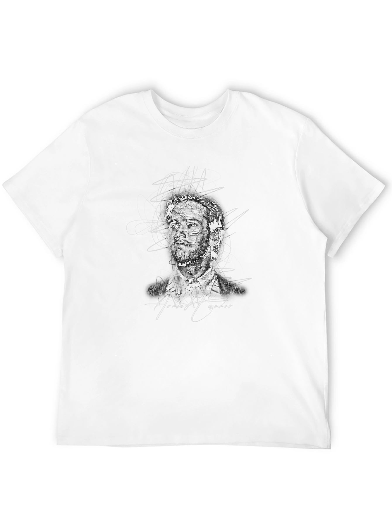 Abstract Portrait Graphic Tee - Black
