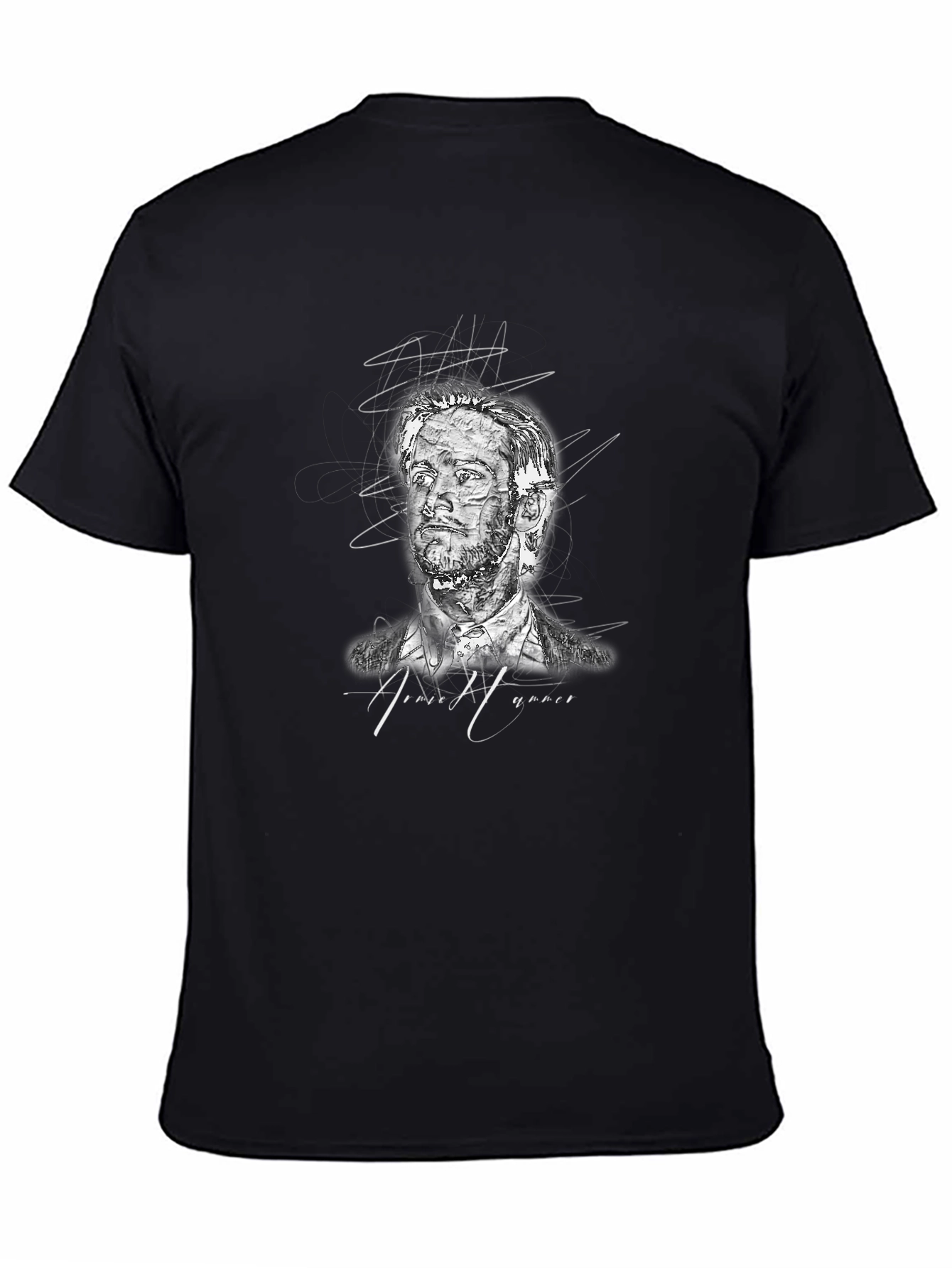 Abstract Portrait Graphic Tee - Black