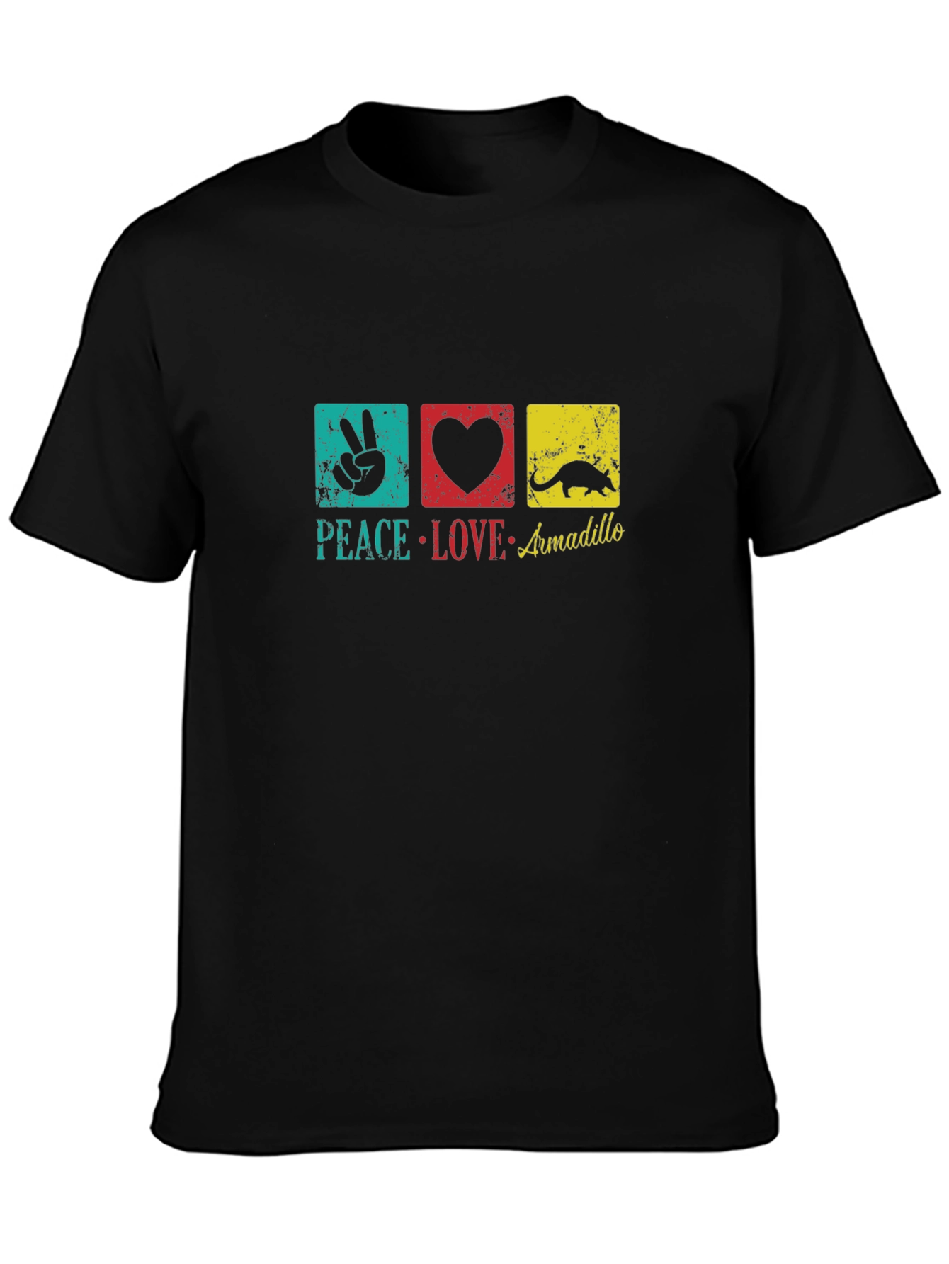 Peace Love Armadillo Graphic T-Shirt