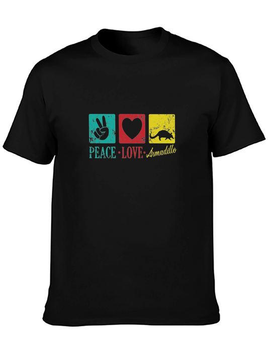 Peace Love Armadillo Graphic T-Shirt