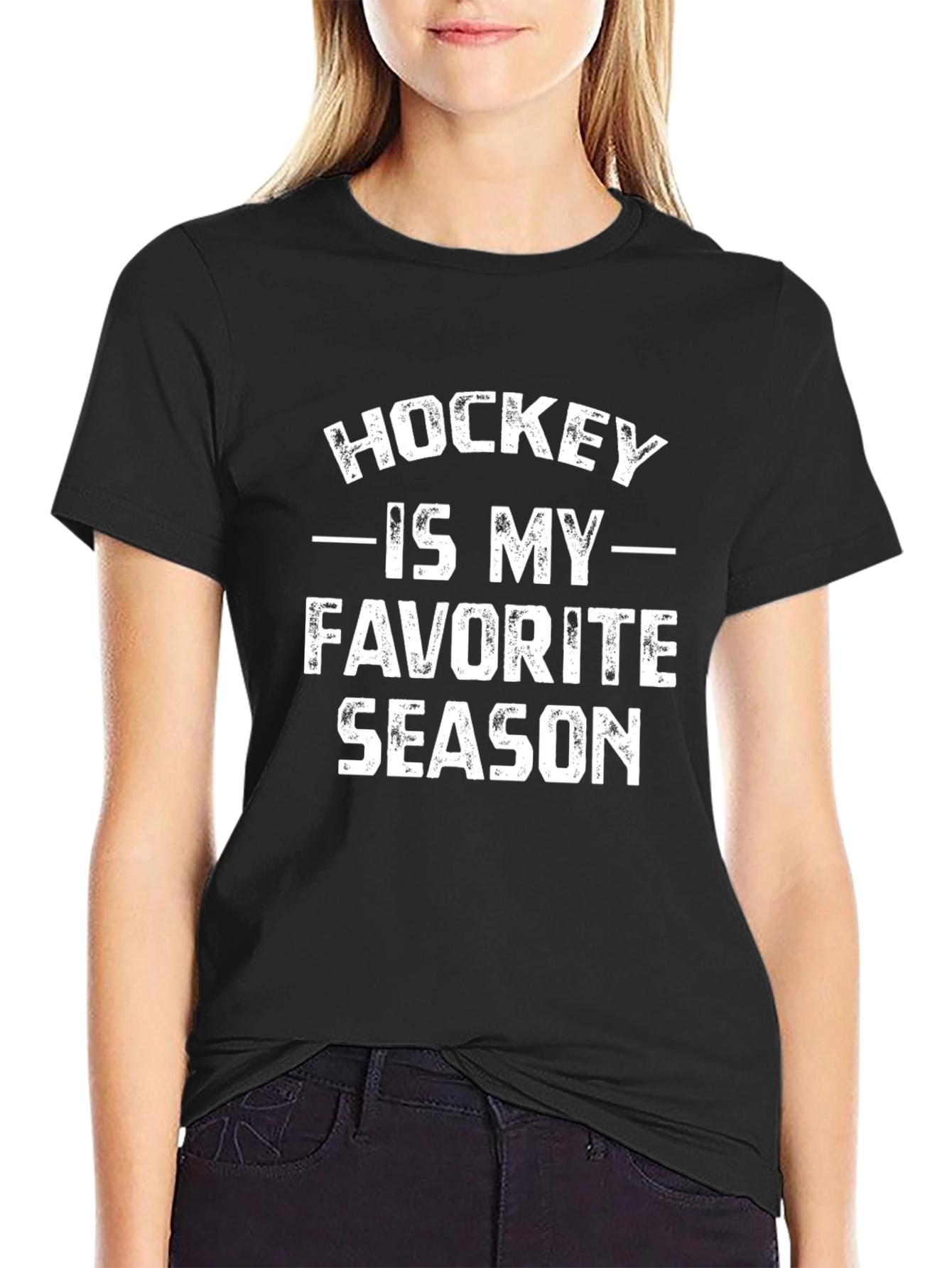 Hockey Is My Favorite Season Black T-Shirt