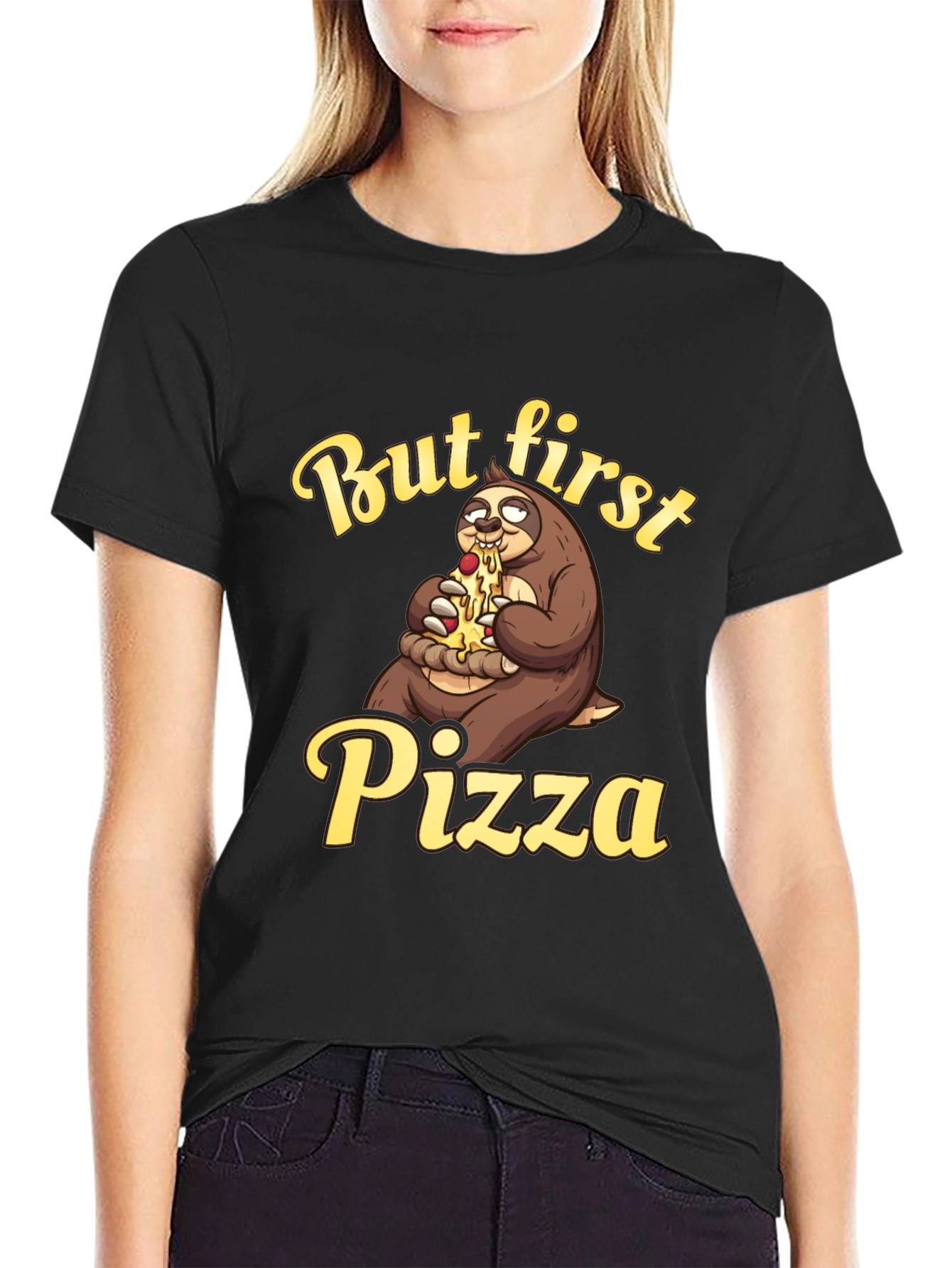But First Pizza T-Shirt - Sloth Lover Tee