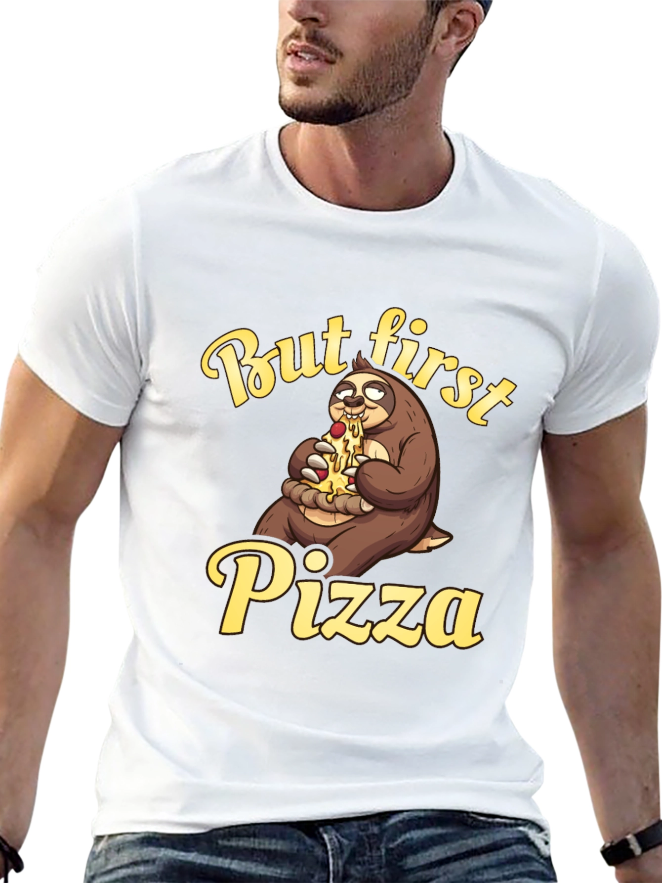 But First Pizza T-Shirt - Sloth Lover Tee