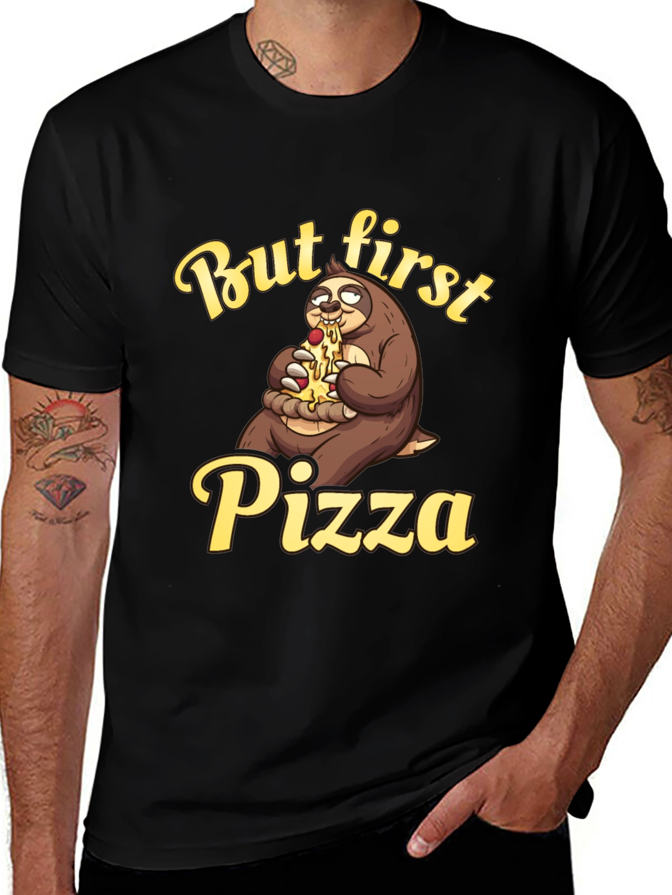 But First Pizza T-Shirt - Sloth Lover Tee