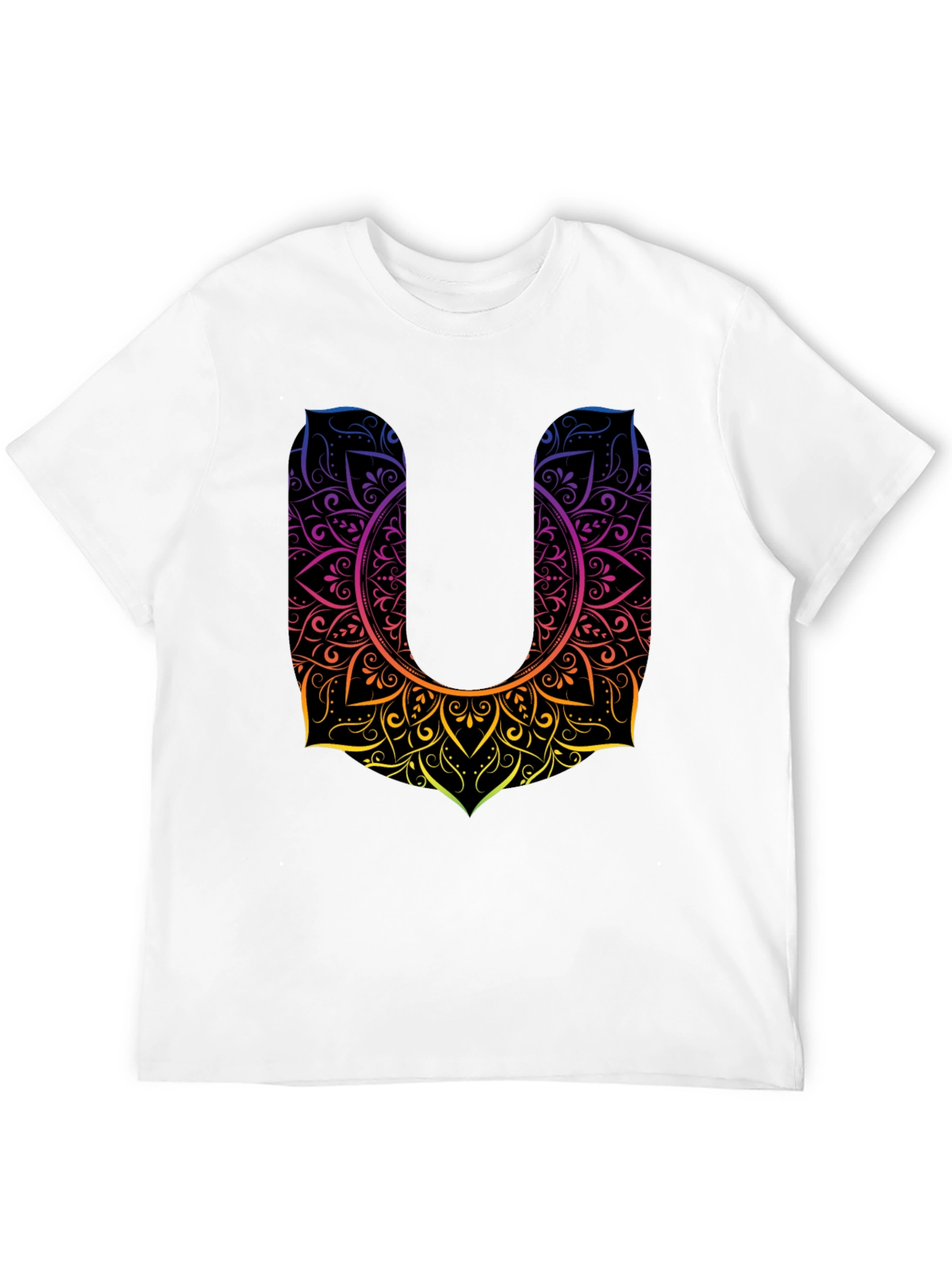 Mandala U Black Tee - Unique Design Casual Style