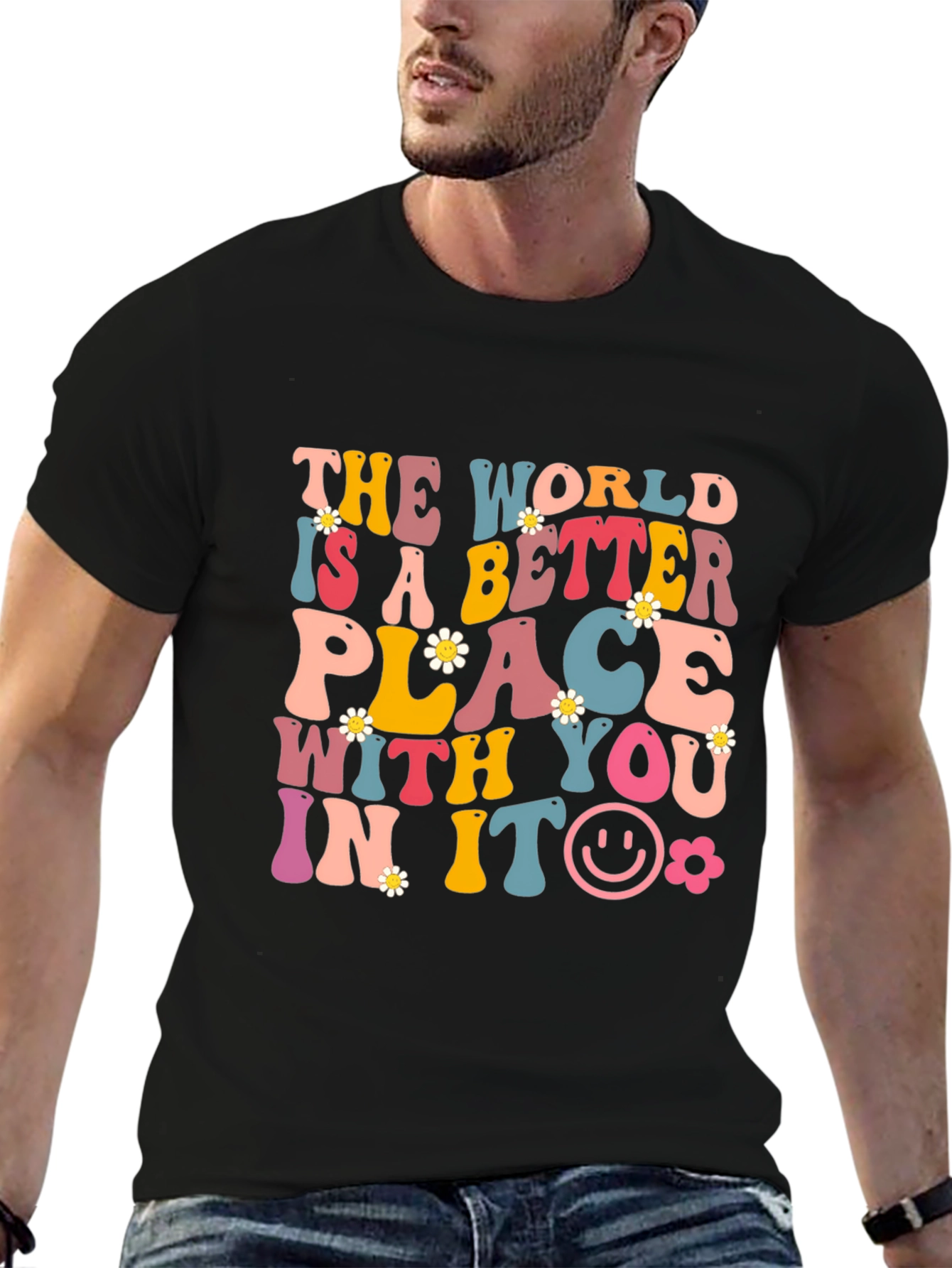 Better Place Graphic Tee - Black Cotton Blend