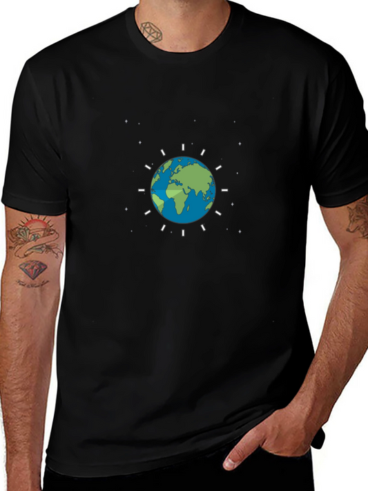 Earth Graphic Black Tee - Embrace Global Style