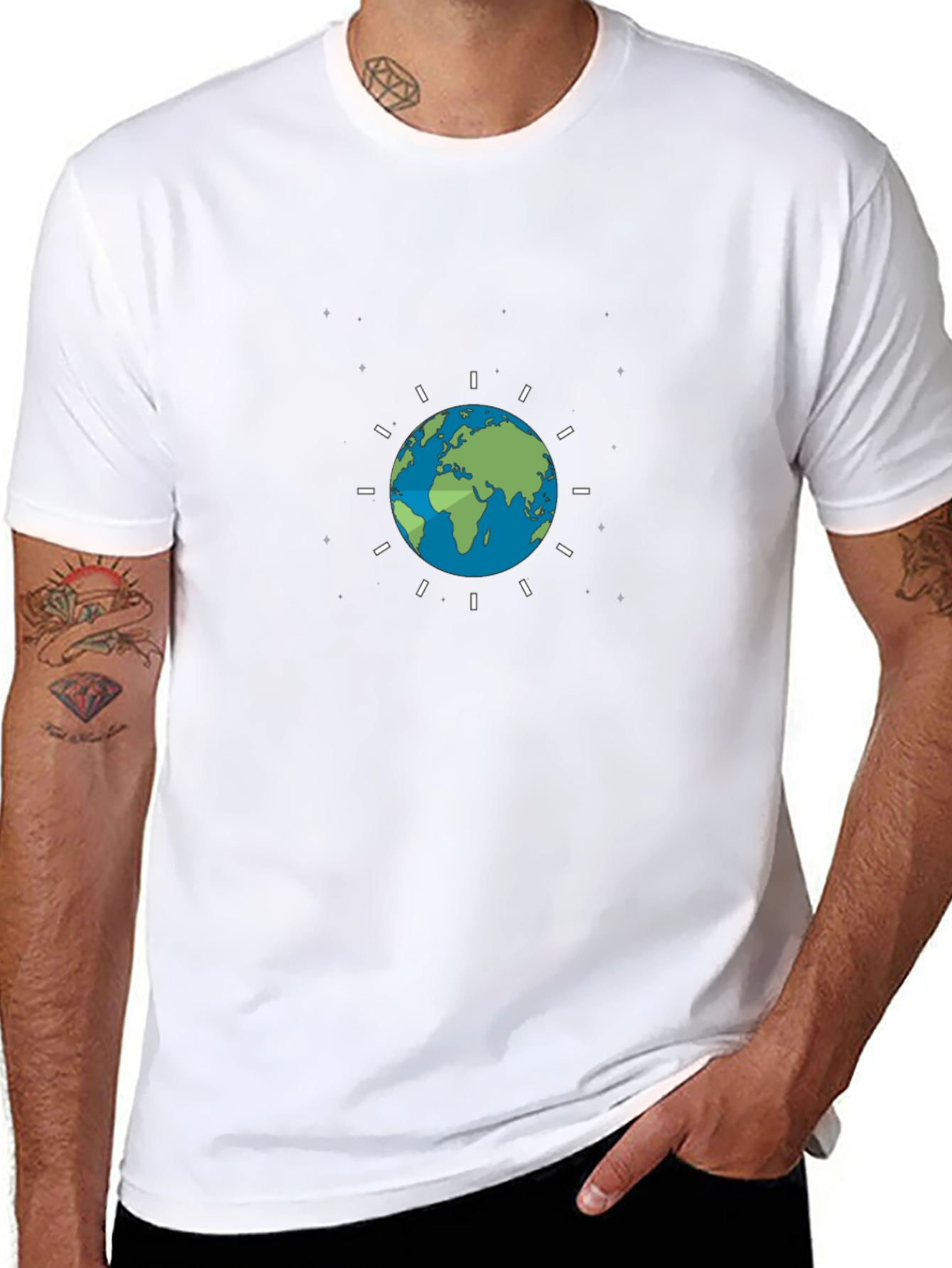 Earth Graphic Black Tee - Embrace Global Style