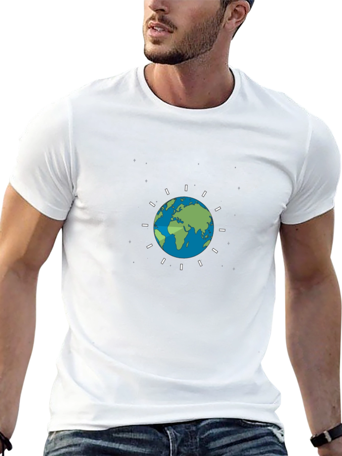 Earth Graphic Black Tee - Embrace Global Style