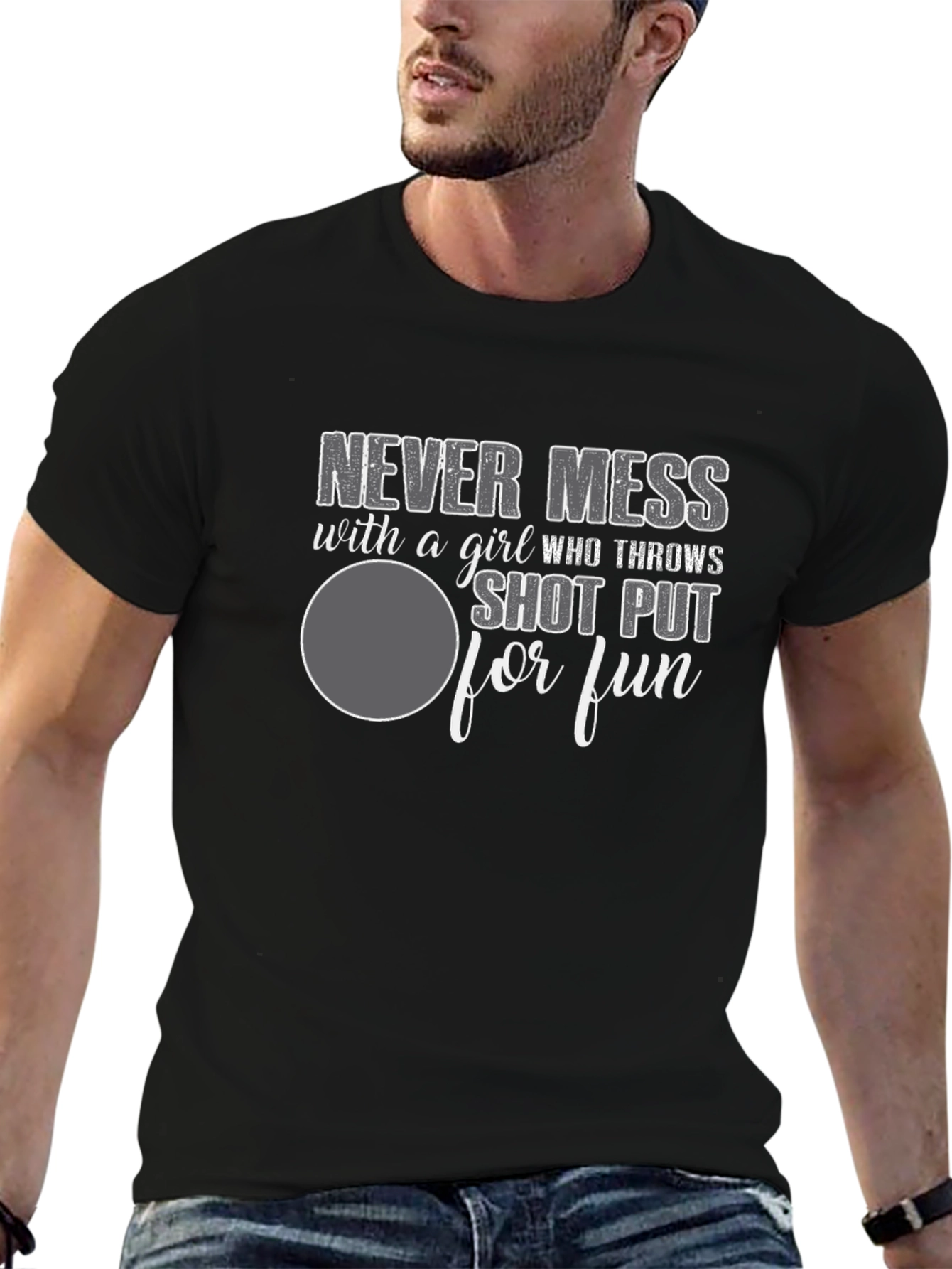 Shot Put Girl T-Shirt - Never Mess Graphic Tee